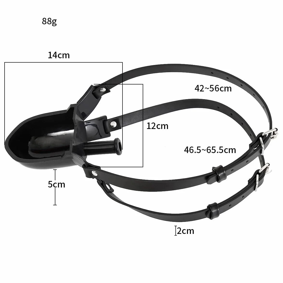 Mordacchia in silicone a imbuto plug orale gag per giochi fetish bondage SM
