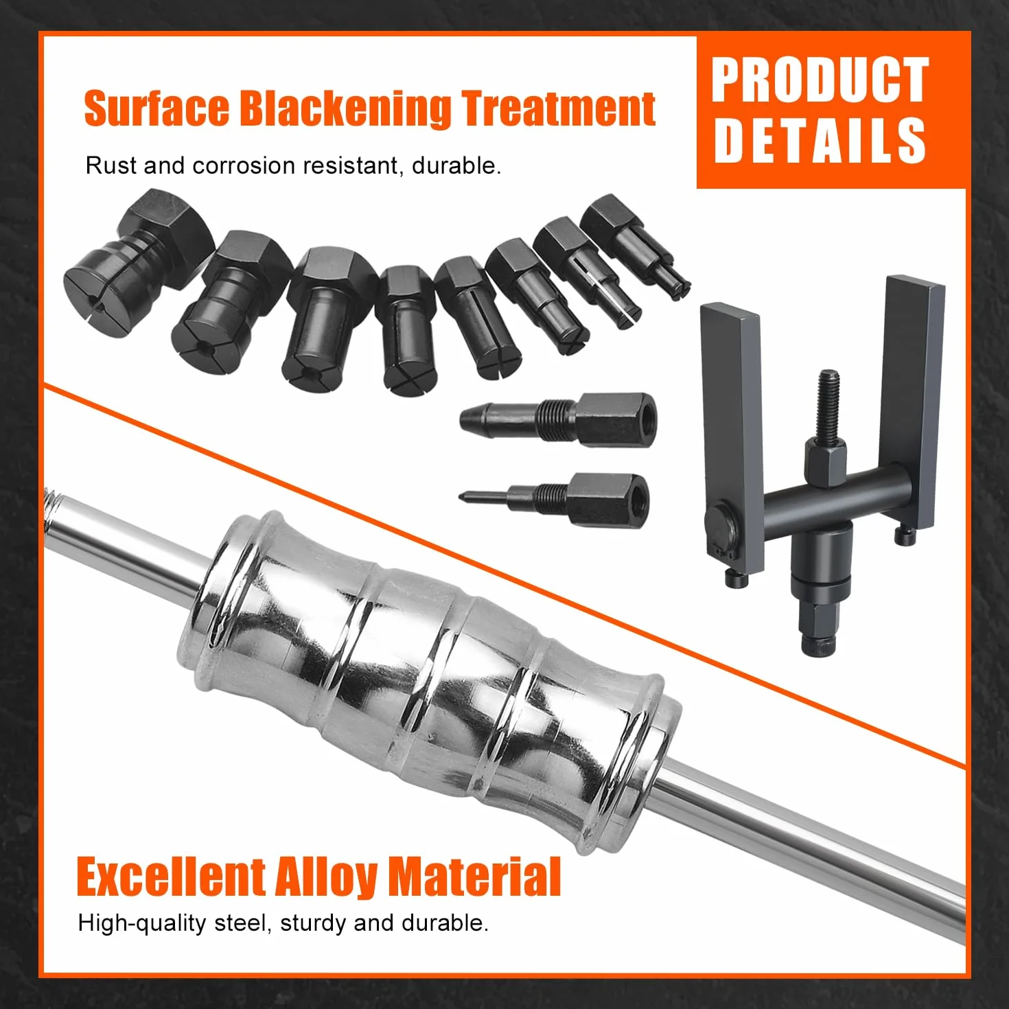 Kit Estrattore Cuscinetti Interni 8-32 mm a 2 Ganasce Foro Cieco Martello Scorrevole per Bicicletta e Moto