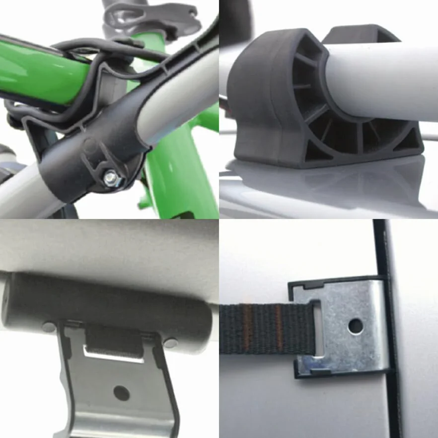 BBROS Portabici Posteriore per Auto | 3 Biciclette | 45kg | 6 Bloccaggi | Sistema Antidistacco | Universale | Omologato