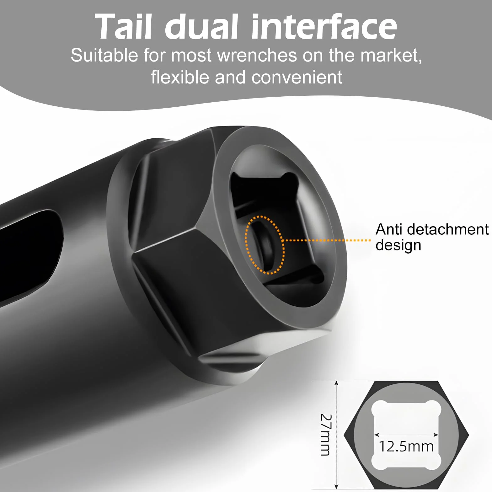 Sensore di ossigeno con cavo laterale 22mm presa sonda lambda 1/2" chiave auto