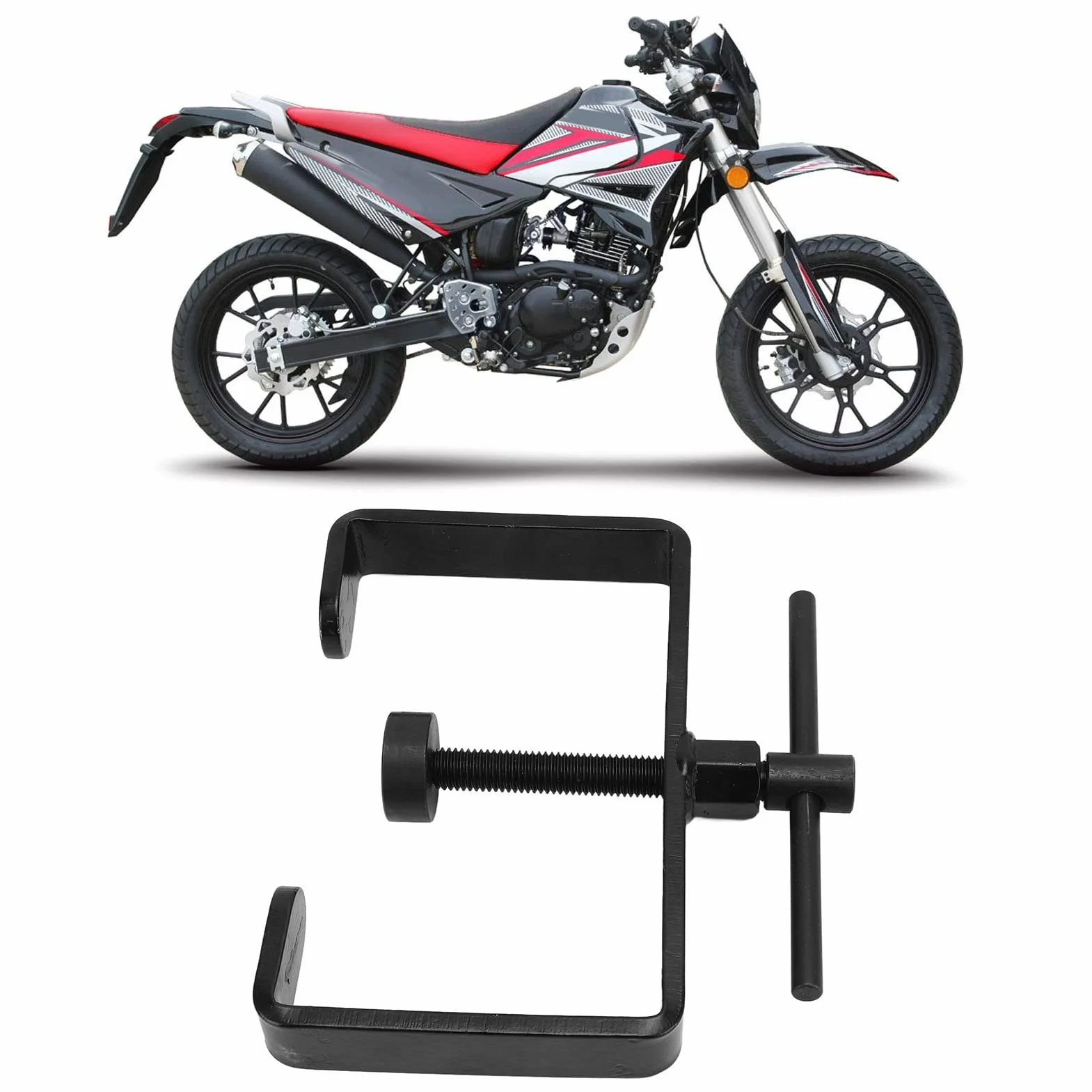 Attrezzo per Compressore Molla Frizione per Moto e Scooter 50-250 Cc, Acciaio Al Carbonio Resistente, Facile da Usare, Montaggio Universale