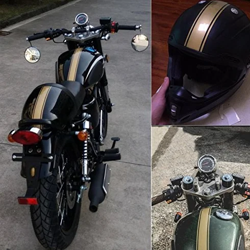 NICOLIE Cafe Racer Moto Serbatoio Carenatura Cappuccio Adesivo Decalcomania Argento