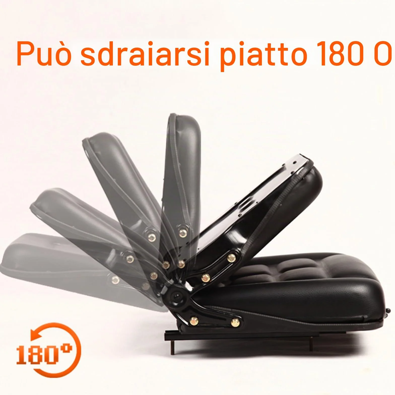 Sedile per carrello elevatore universale regolabile con cintura di sicurezza e bracciolo, schienale regolabile e guida scorrevole in PVC impermeabile, sedile per tosaerba per trattore, ruspa, carrello