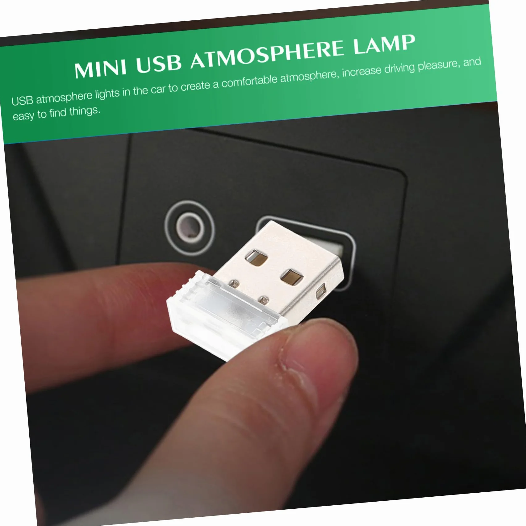SOIMISS 4 Pezzi Lampada USB per Auto Luce d'Atmosfera Interna Notturna Carica USB per Auto e Casa