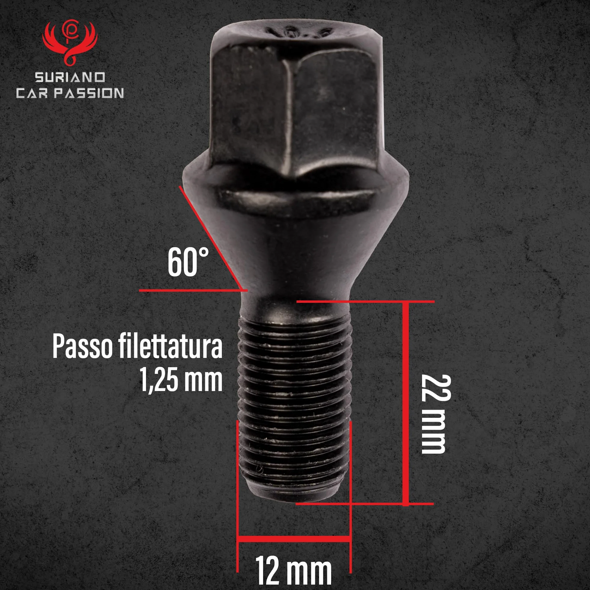 Kit 20 bulloni ruota neri Compatibili con Jeep Renegade dal 2014 e Compass solo dal 5/2020 in poi ruote cerchi in acciaio e in lega Farad