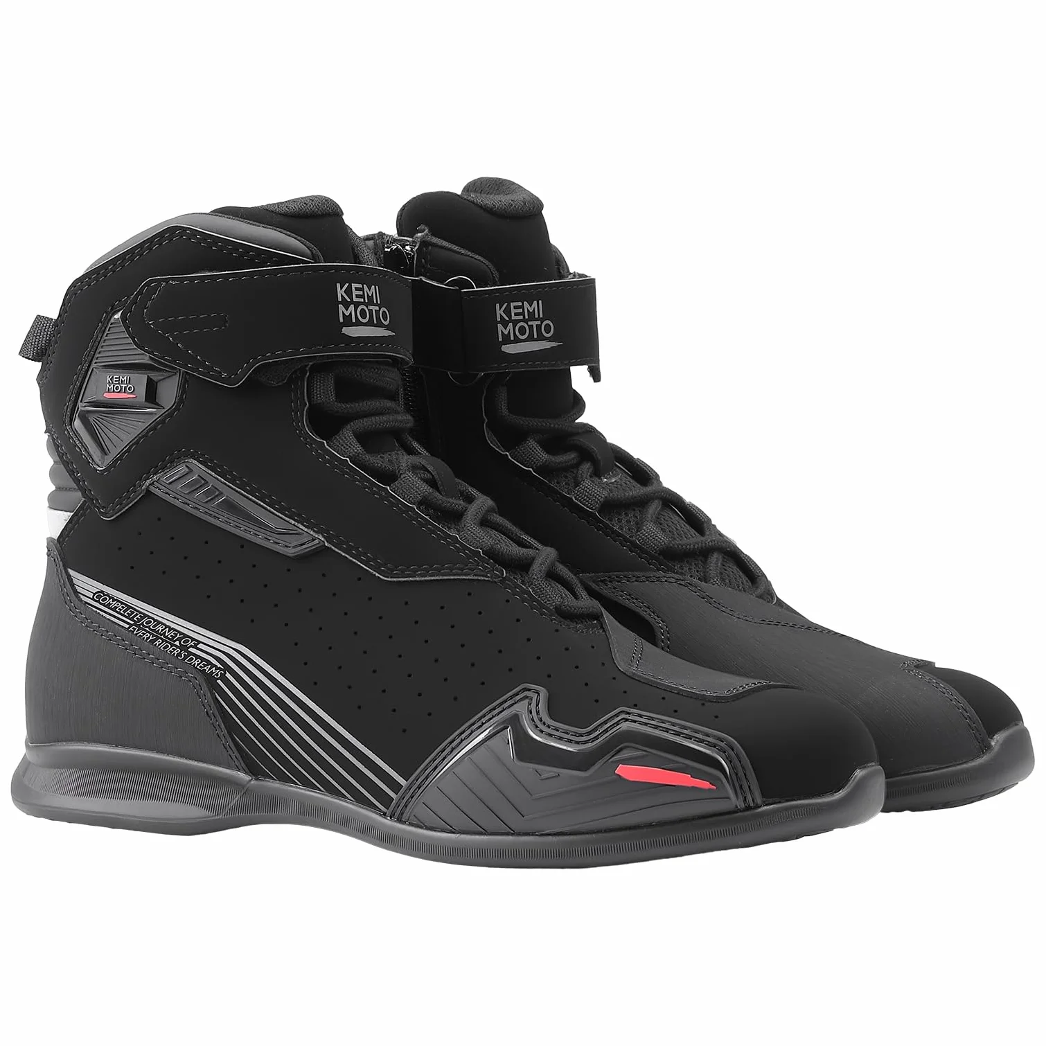 KEMIMOTO Scarpe Moto Uomo Normativa CE, Traspirante Casual Stivali Moto Uomo con Rinforzo Cambio, Antiscivolo Scarpe da Equitazione Stradale con Supporto alla Caviglia