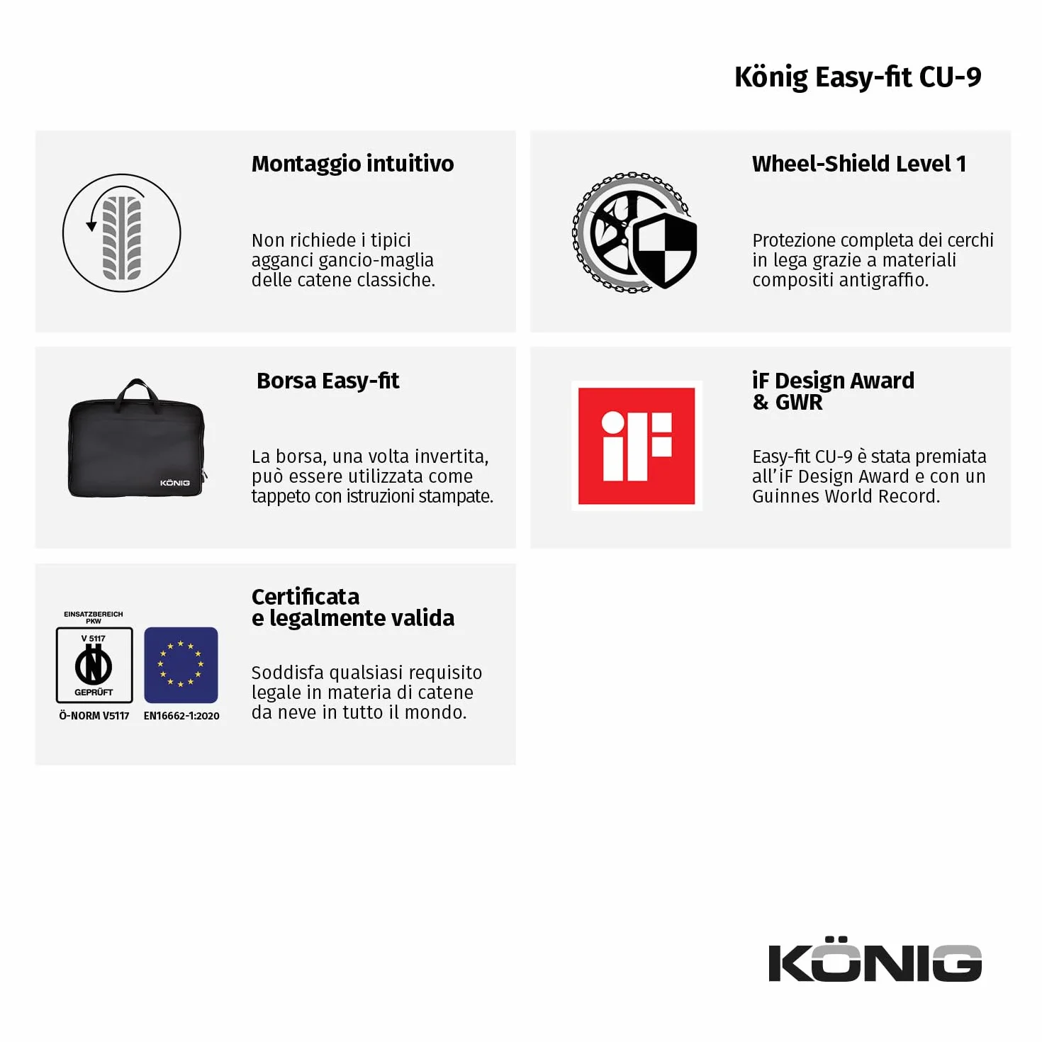 KÖNIG EASY-FIT CU-9 104 Catena da Neve