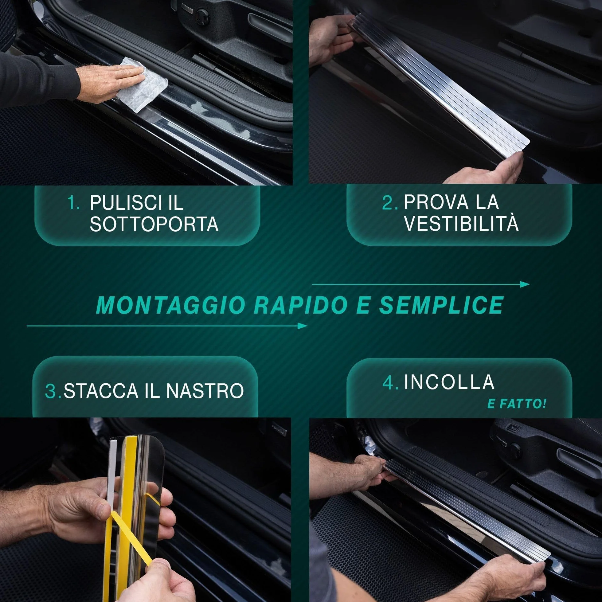 CHROMEMASTER | Battitacco in Acciaio Inox Compatibile con Mazda CX-5 II 2017-2024 | Acciaio inossidabile; Protezione Soglia Porta - Accessorio Auto Adesivo - Set da 4 pz pezzi