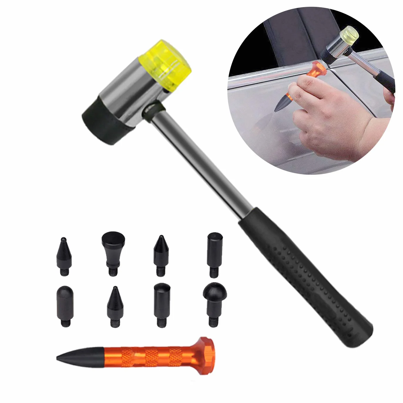 Riparazione di Ammaccature Auto Kit,Riparazione ammaccature Strumento per la rimozione ammaccature Utilizzato per Riparare ammaccature sulla Superficie di Automobili Porte e frigoriferi (Gold)