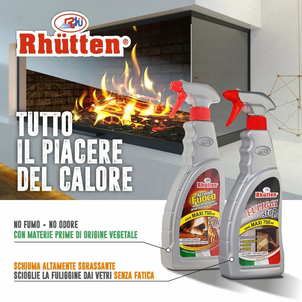 Fuliggi Stop Schiuma Disincrostante Vetri Interni Camini e Stufe 750ml