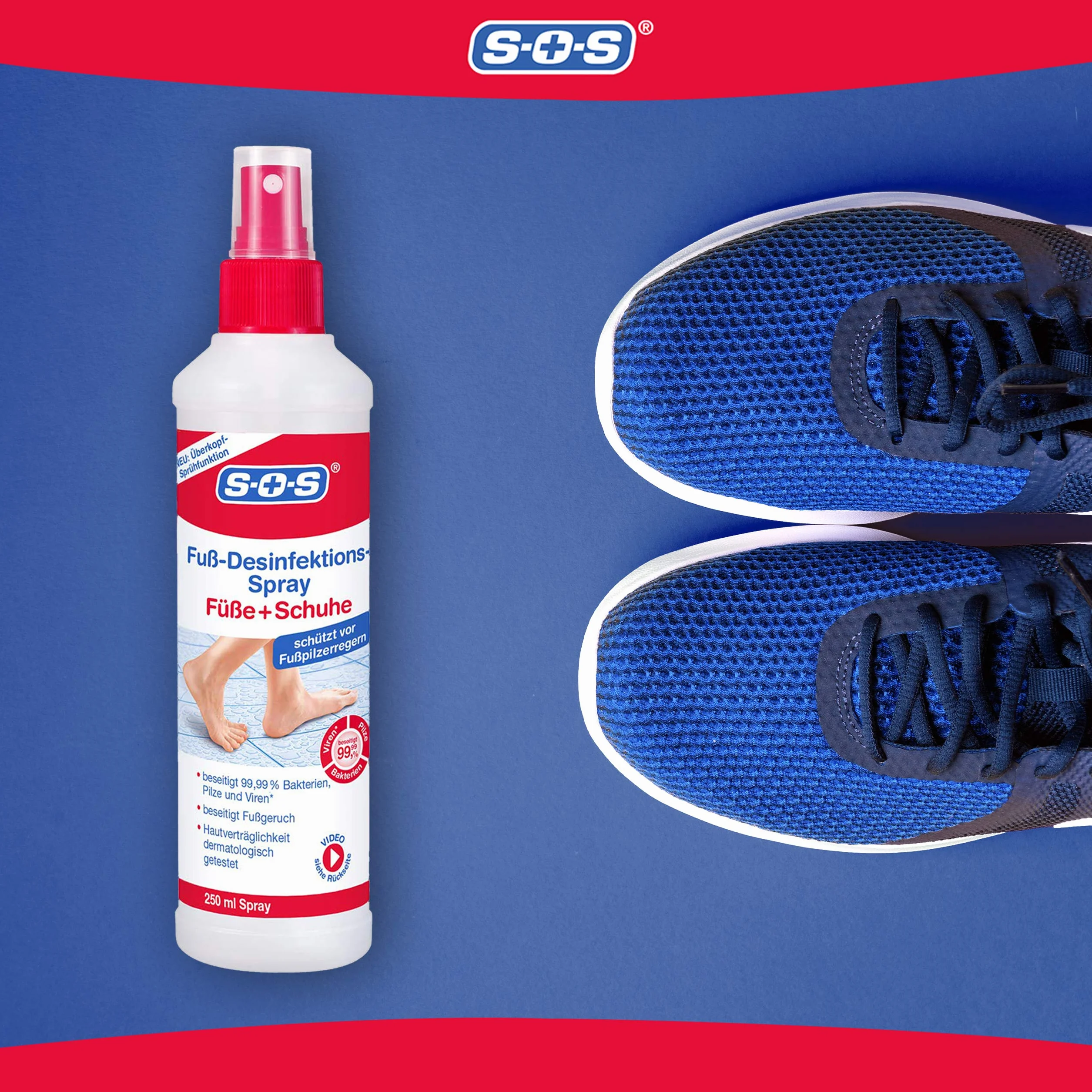 SOS Spray disinfettante per piedi e scarpe 250 ml