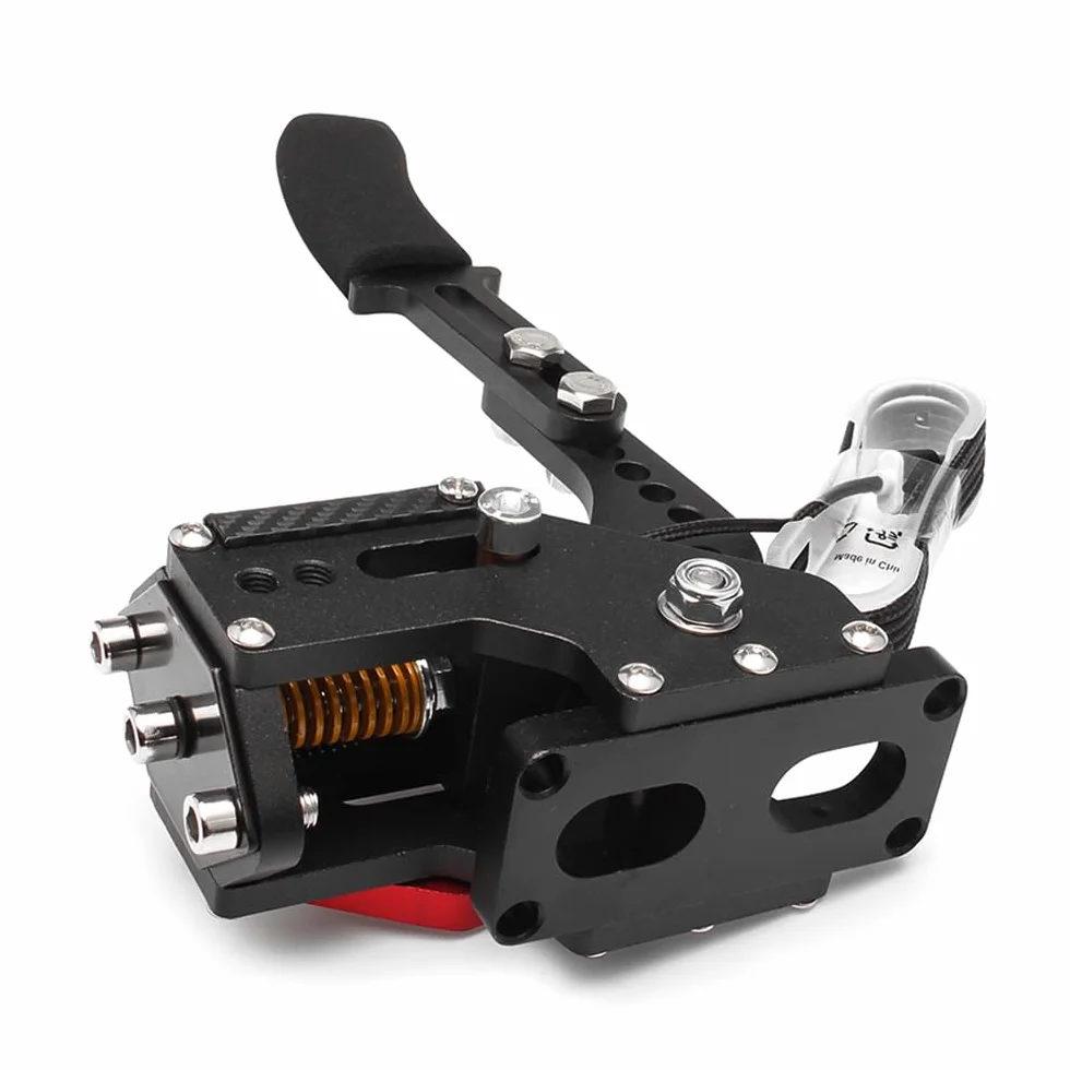 Freno de mano USB para PC de 64 bits, mejora del freno de mano para juegos de carreras SIM para G25 G27 G29 T500 T300, resorte reforzado/negro + abrazadera
