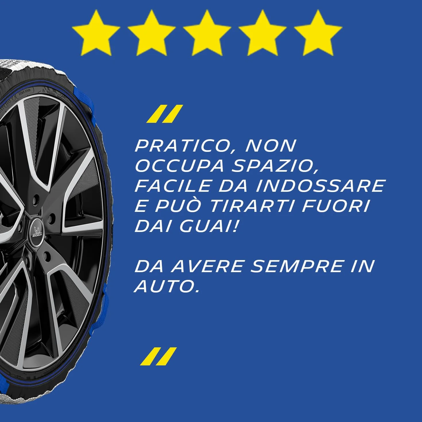 MICHELIN Calze da Neve SOS Grip Evolution SOS 5 - Omologate Italia Tessili Riutilizzabili - Montaggio Rapido 30 Secondi