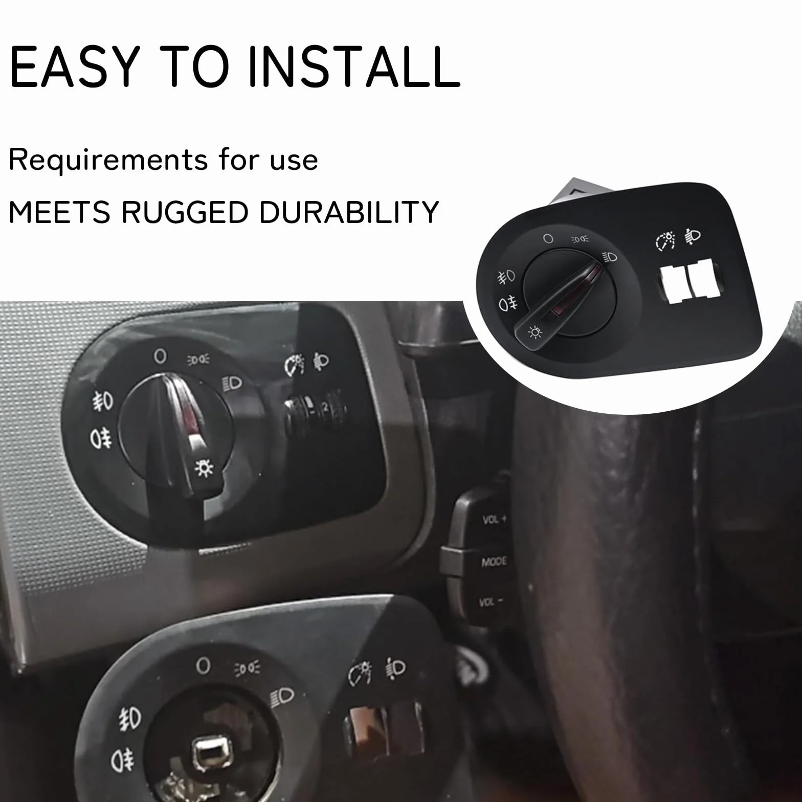 Interruttore a controllo multiplo elettrico per faro Seat Ibiza/ST 2010-2015 6J1941531AL nero luce rossa