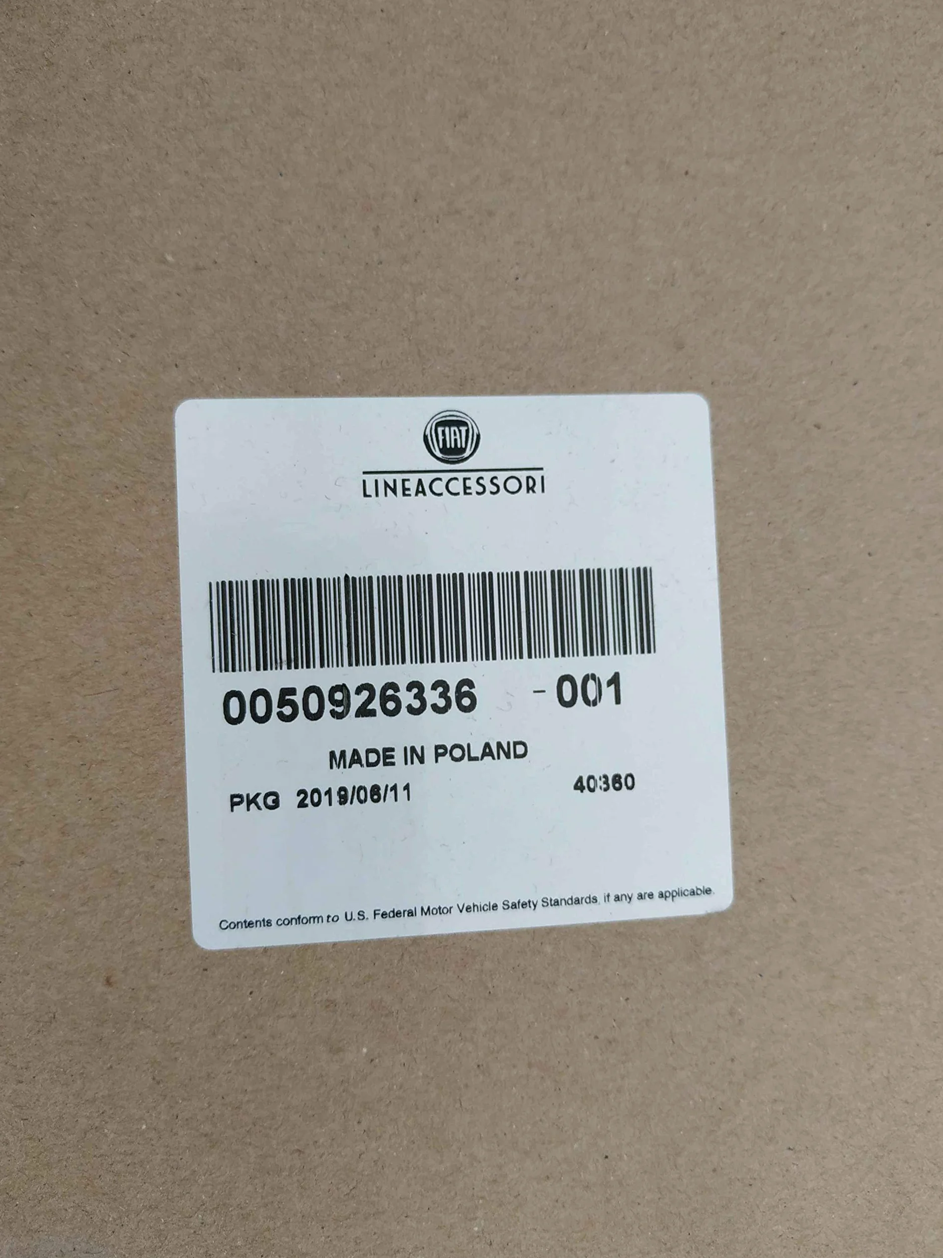 ORIGINALE FIAT Panda, base di supporto, per veicoli senza portapacchi sul tetto