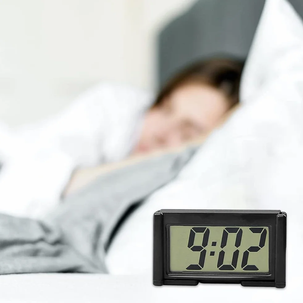 Orologio Digitale LCD per Auto - Mini Orologio da Cruscotto Elettronico Nero