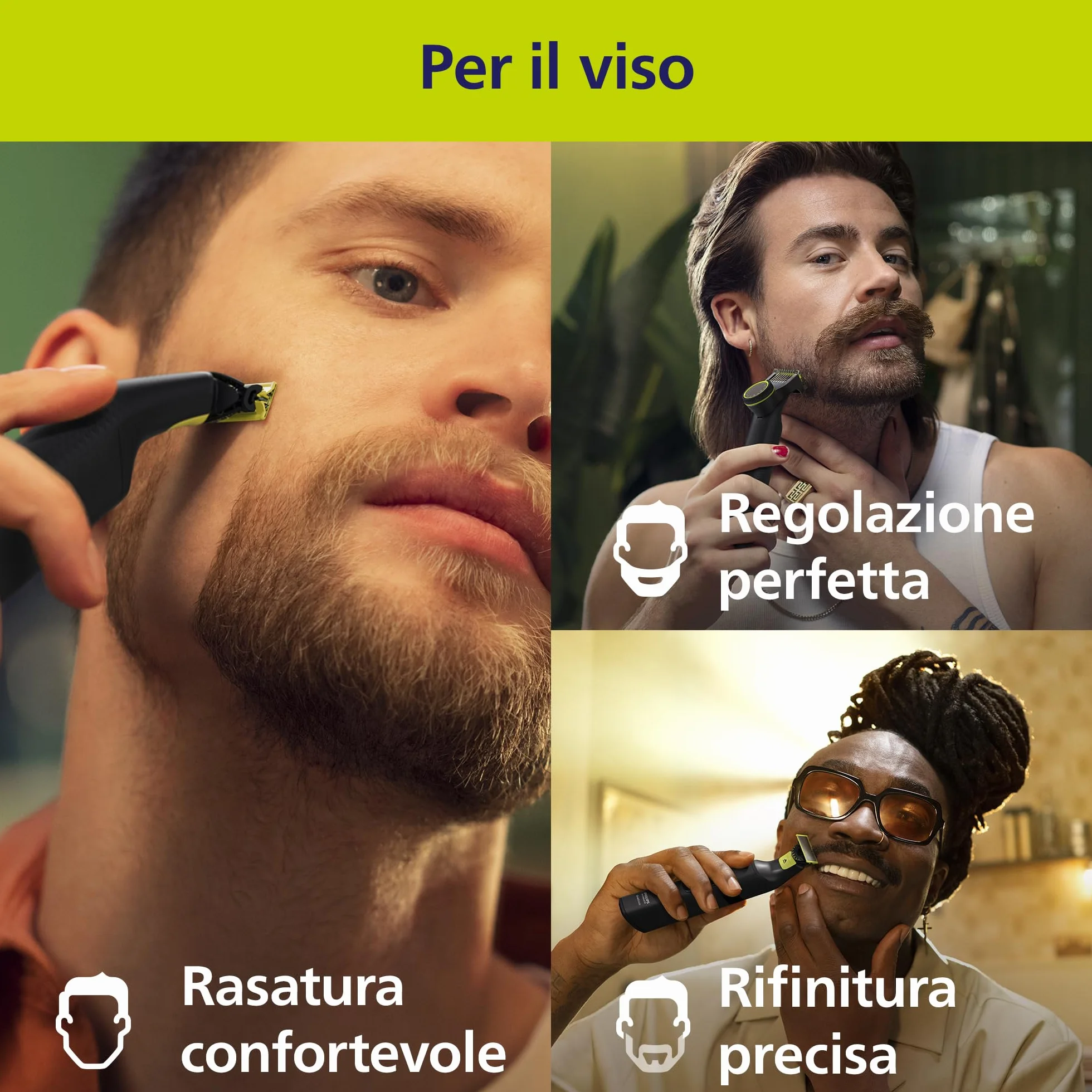 Philips OneBlade Pro 360 Regolabarba Elettrico Viso Corpo, Rasoio Depilatore, 2x 360 Lame, Pettine 14 Lunghezze, Kit Corpo, Base Ricarica, Custodia Viaggio