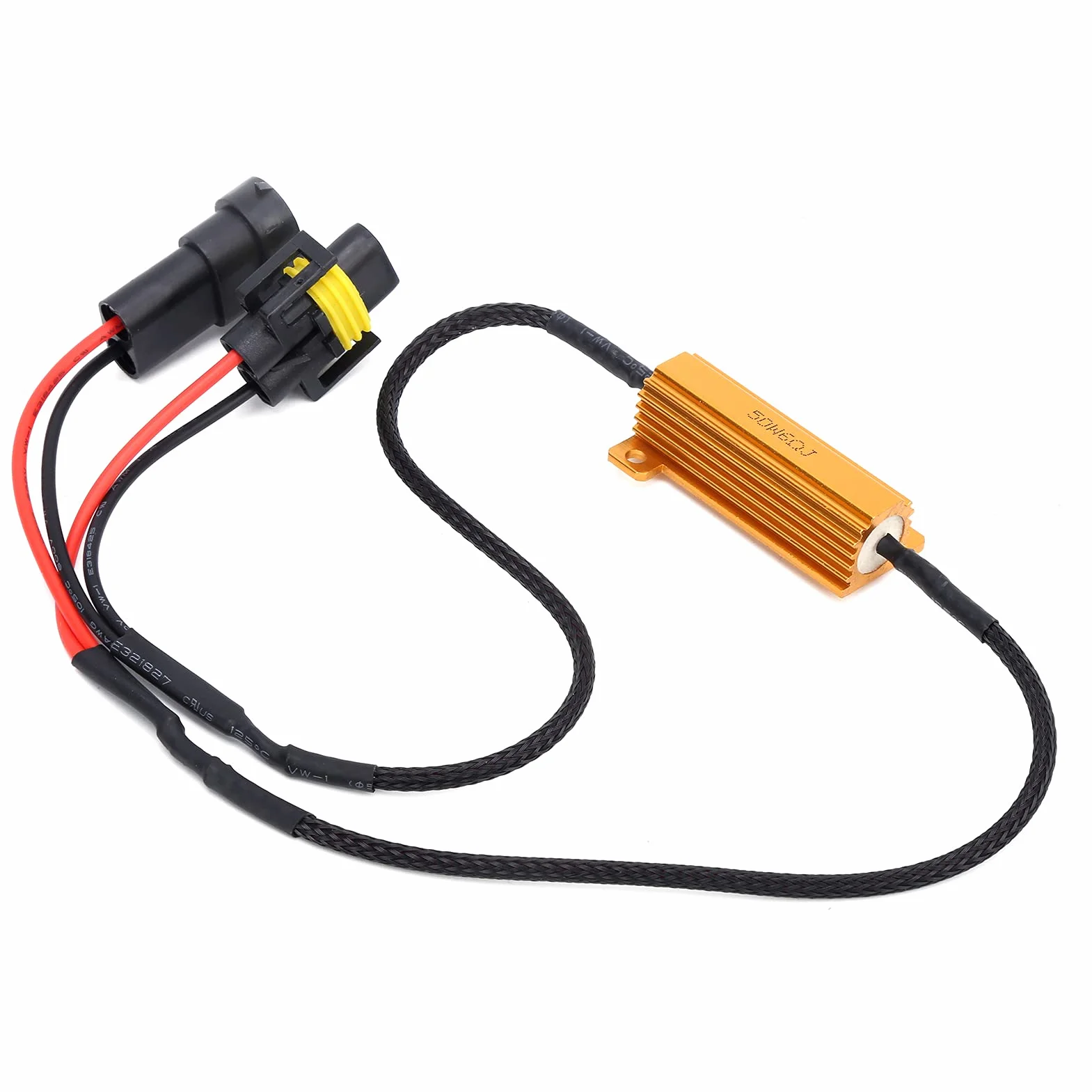 Adattatore Resistore di Carico LED 50W 6Ω per Indicatori di Direzione Fendinebbia, Cancellatore di Errori per Fari Auto, Adatto per H11 880 881, 2 Pezzi in Metallo