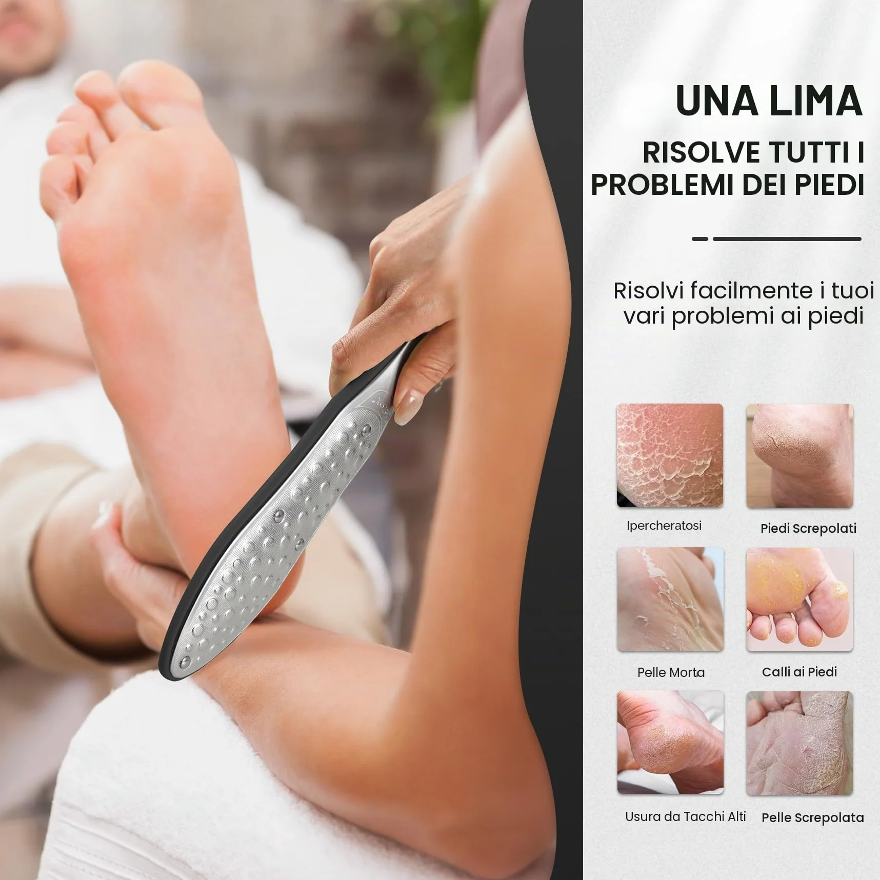 BEZOX Lima Per Piedi In Acciaio Inossidabile Professionale Attrezzi Pedicure Rimuovere Calli