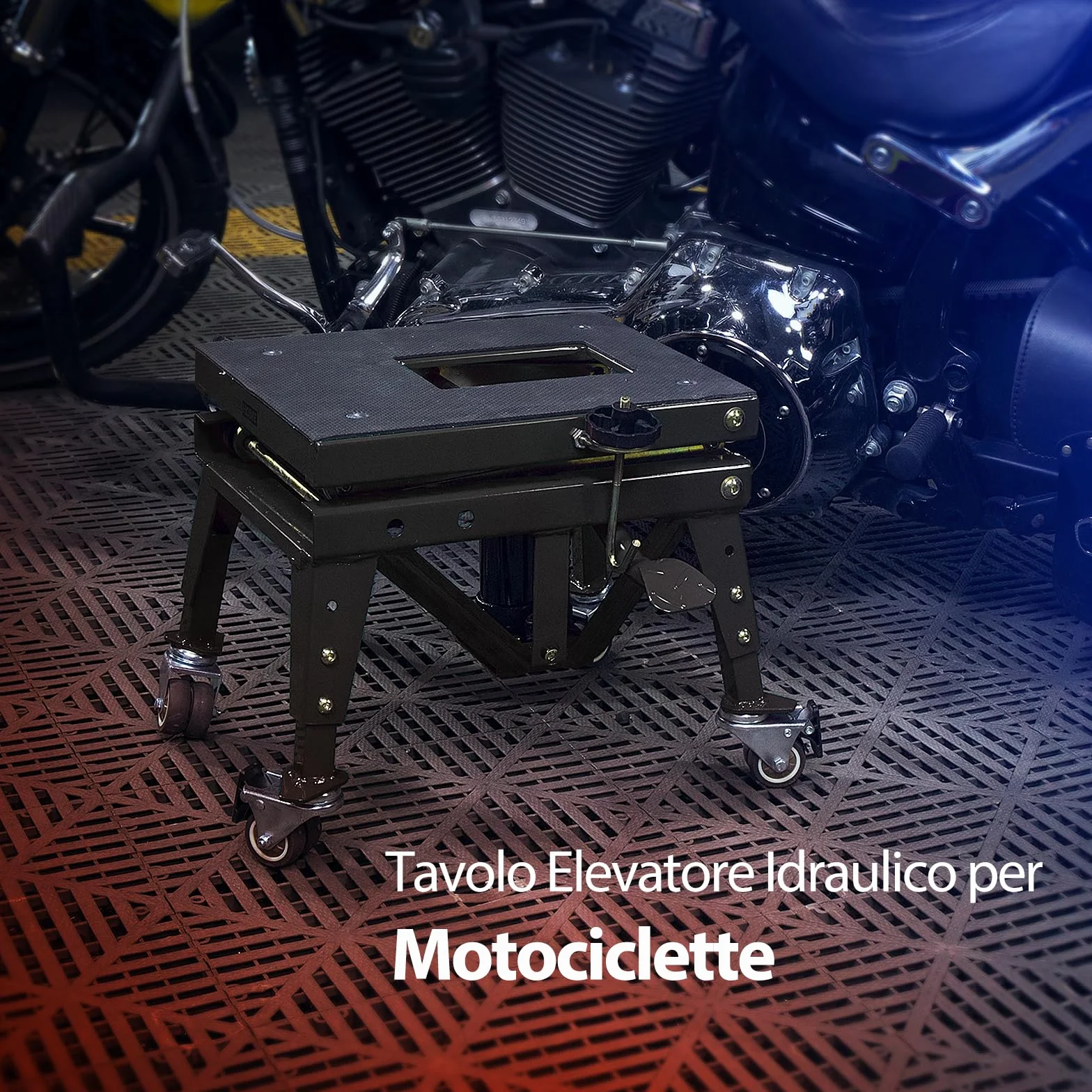 VIVOHOME Sollevatore Idraulico per Moto Fino a 160KG con Azionamento a Pedale Sollevatore a Pantografo per ATV Dirt Bike con 4 Rotelle