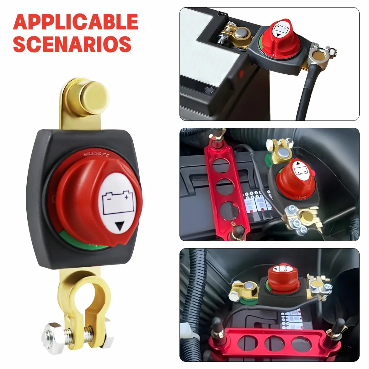 Stacca Batteria 12V/24V, Interruttore di Separazione Della Batteria, Stacca Batteria per Auto, Staccabatteria, per Auto, Veicoli, Camion, Barca, Moto