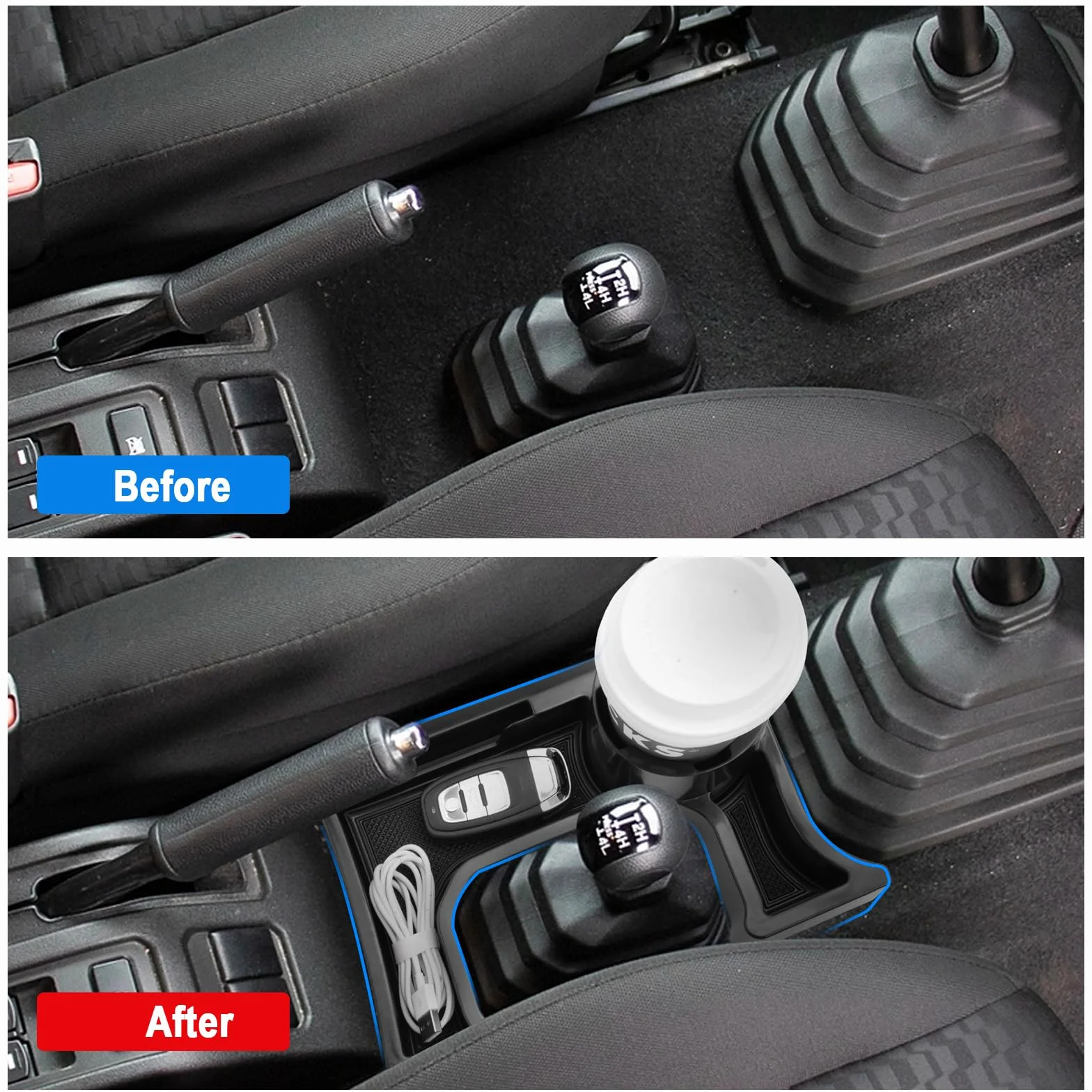 SHAOHAO Suzuki Jimny 4-Piece Set (Organizzatore Console Centrale + Cruscotto Posteriore + Organizzatore Auto + Navigazione Posteriore) Suzuki Jimny Accessori