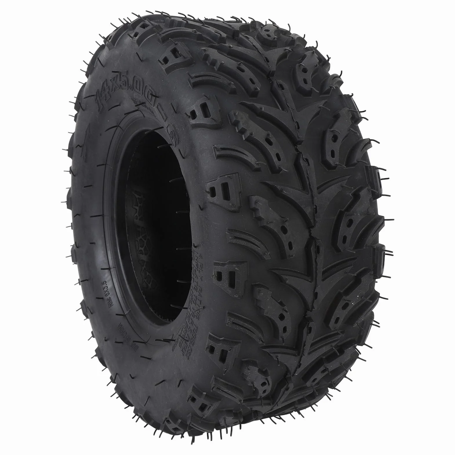 Pneumatico 14x5.00-6 Ruota Anteriore con Cerchione in Gomma Tubeless per ATV Quad Off Road Go Kart Cart Mini Bike