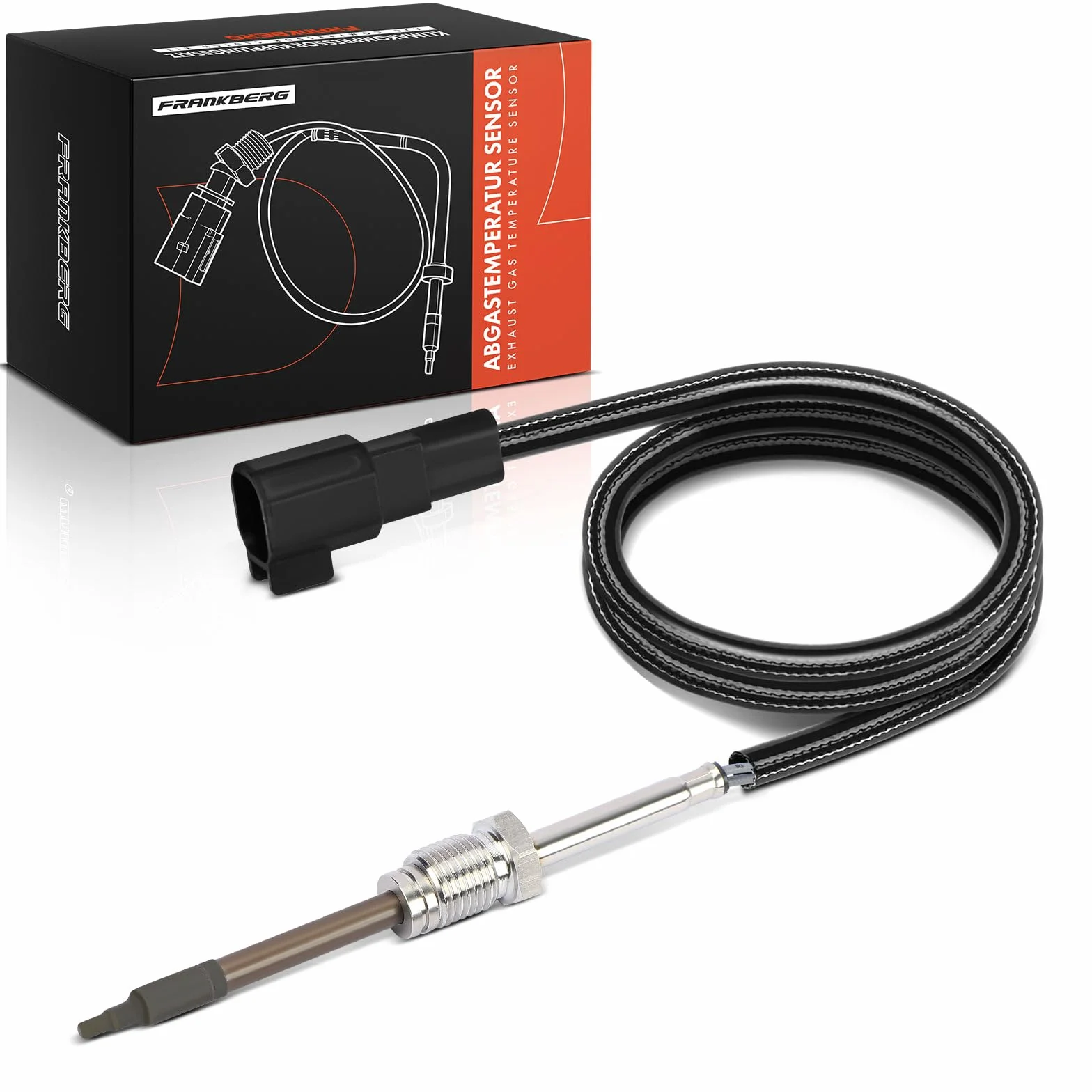 Frankberg Sensore temperatura gas di scarico Sensore gas di scarico 2-Poli Compatibile con Galaxy Galaxy MK II Van Kug.a II Mondeo IV Mondeo IV Berlina Mondeo IV Turnier S-Max Replace# 1797830