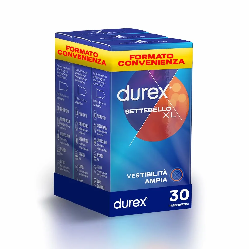 Durex Settebello XL Preservativi Extra-Large 30 Profilattici