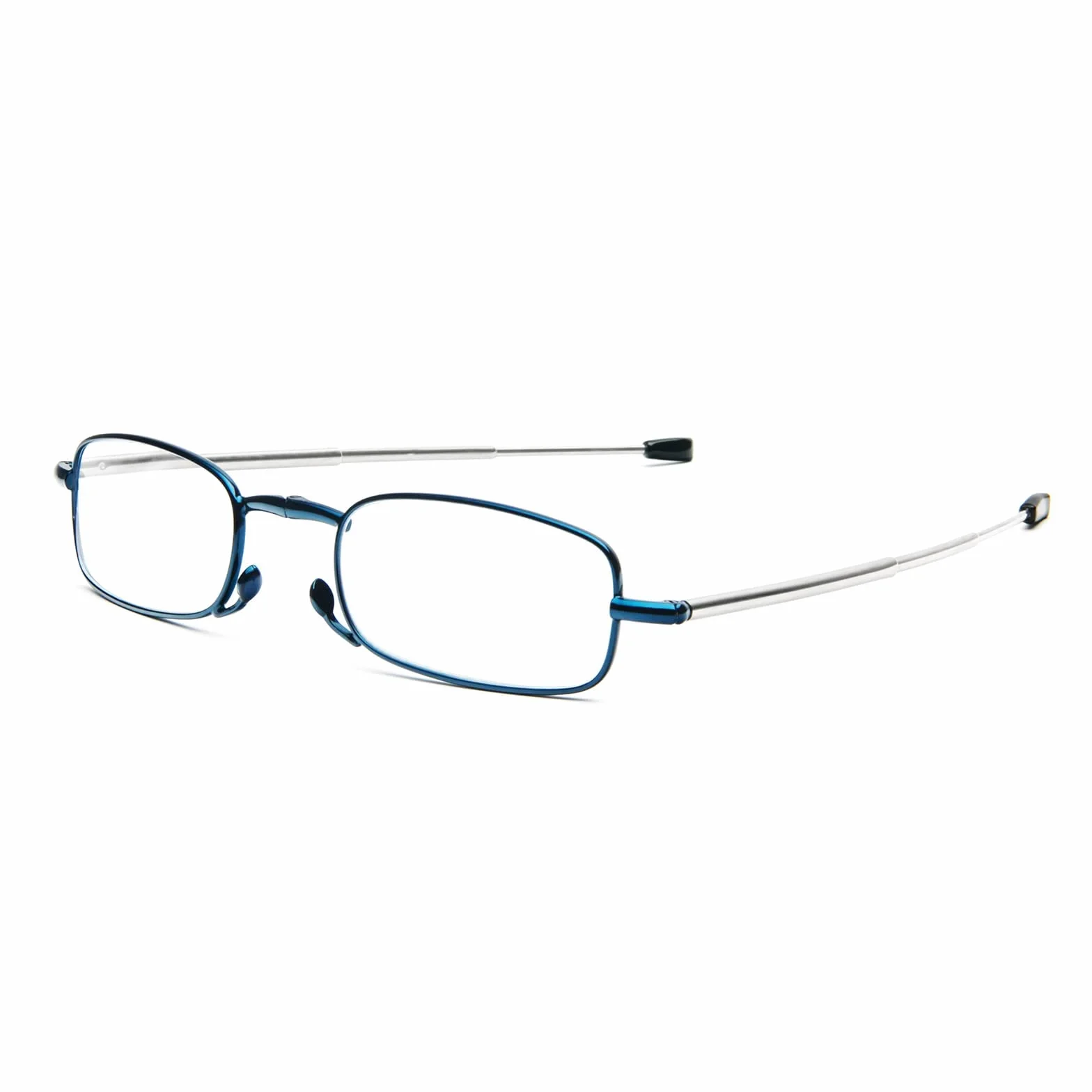 MMOWW Occhiali da lettura Pieghevoli Anti-blu con Aste Telescopiche Custodia Portatile Blu +2.0