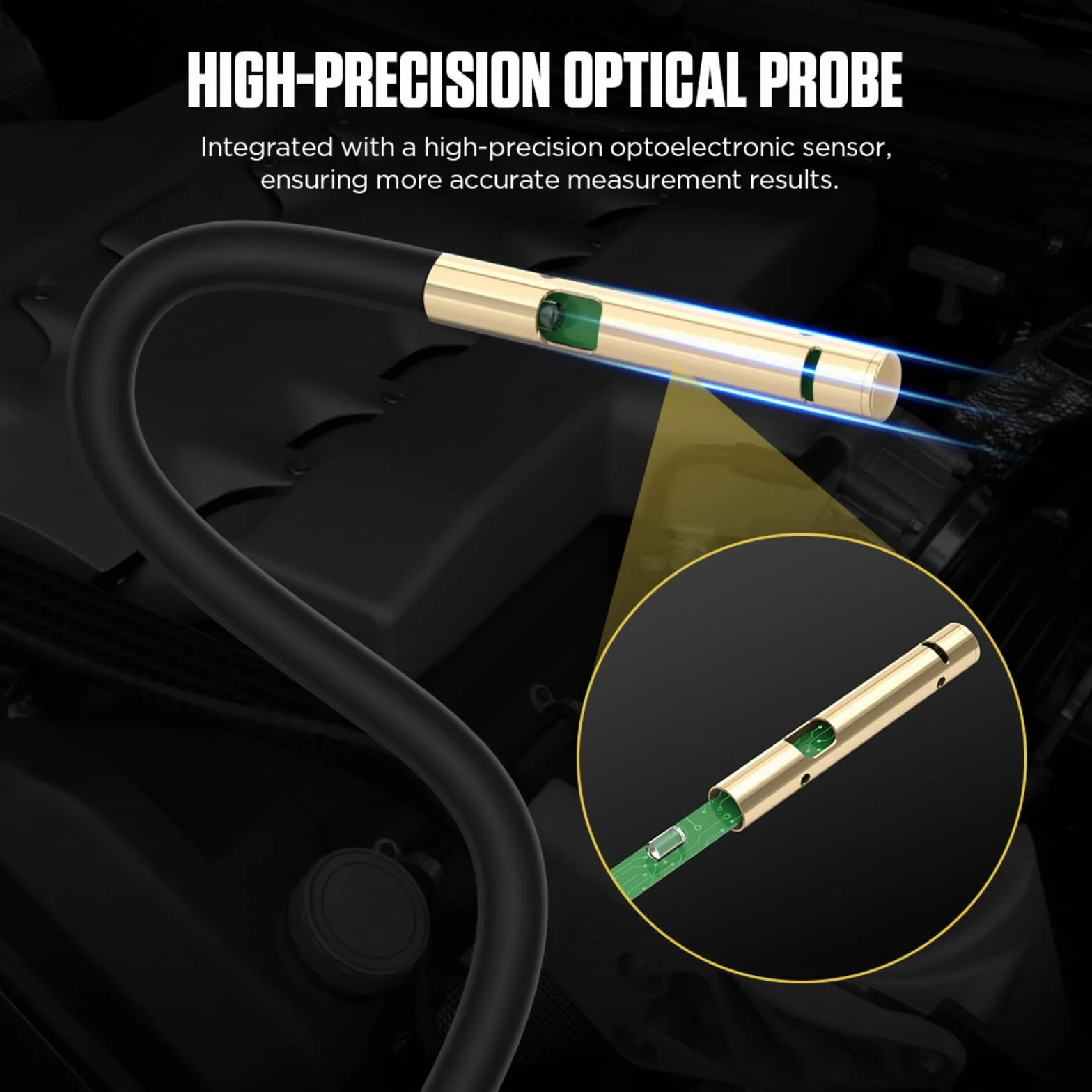 Tester di qualità dell'olio Motore AS503 Tester dell'olio Motore con Schermo da 2,8", sonda di rilevamento ad Alta precisione, Display della Temperatura dell'olio di Trasmissione per Benzina e Diesel
