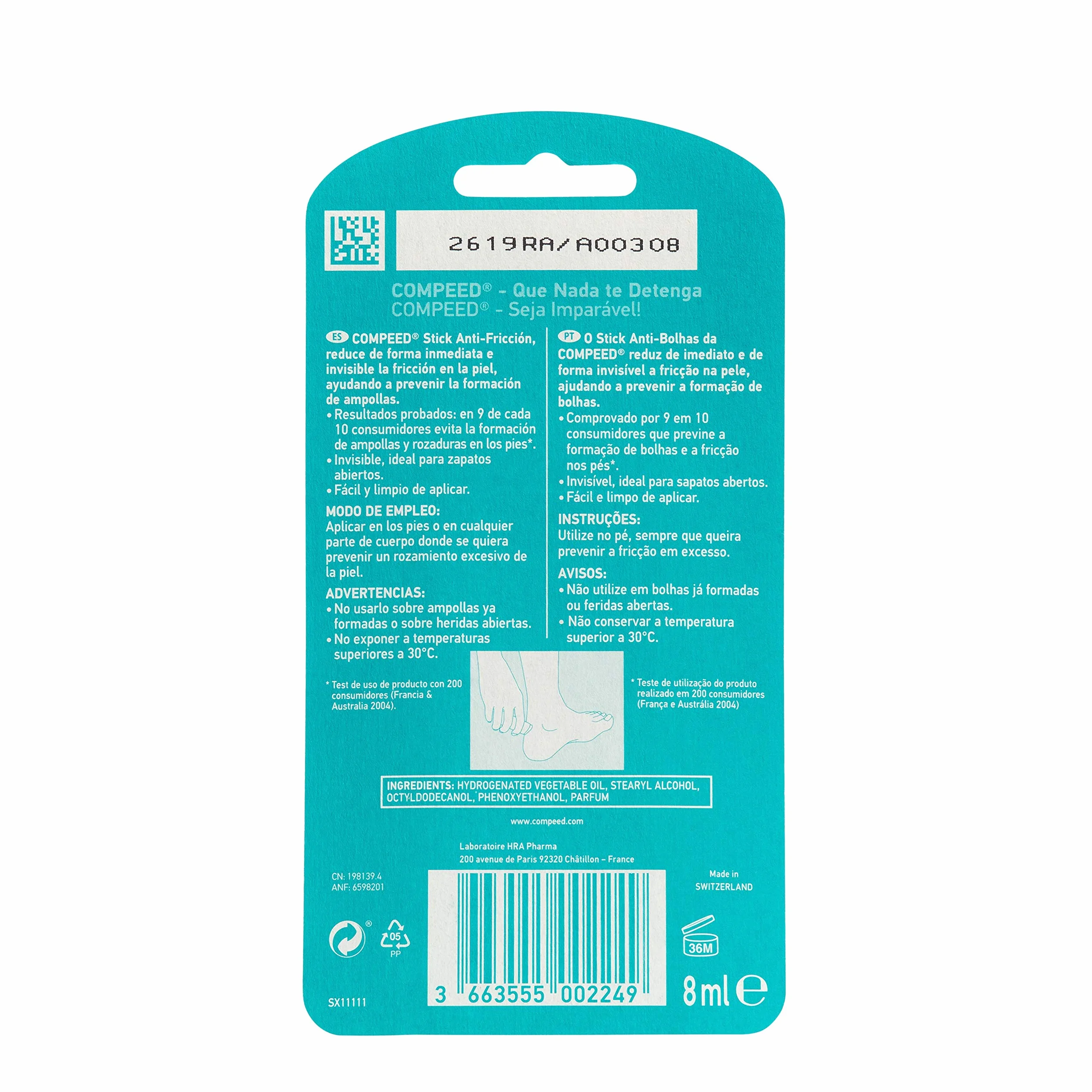 Compeed Stick Anti-Fricción 8 Uds