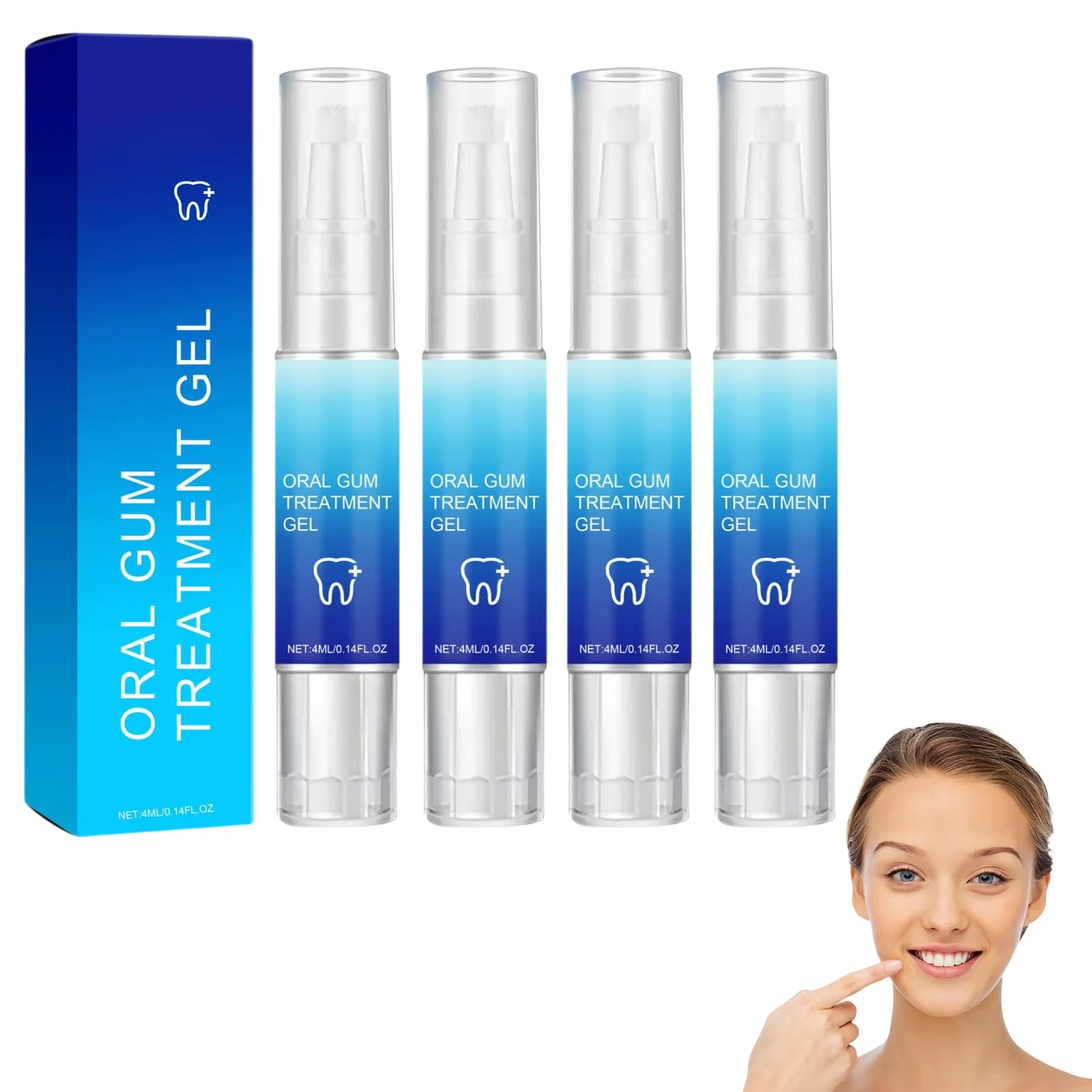 Cureend Teeth Repair Gel Per Riparare Le Gengive Ritirate, Gum Shield Therapy Gel 4 Pezzi
