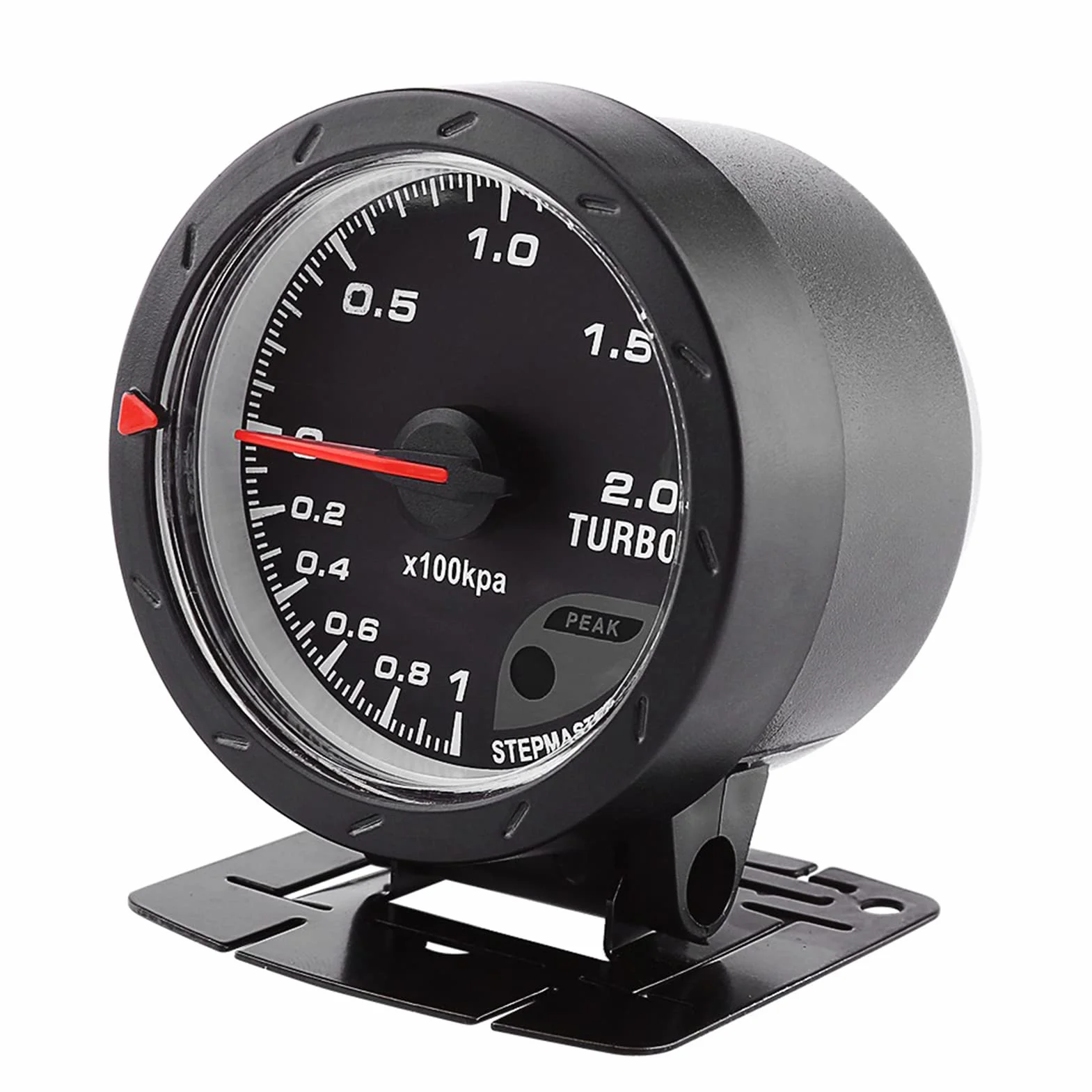 DC 12V 60mm LED Turbo Boost Vacuum Press Gauge Meter Calotta in acciaio inossidabile e piano in vetro