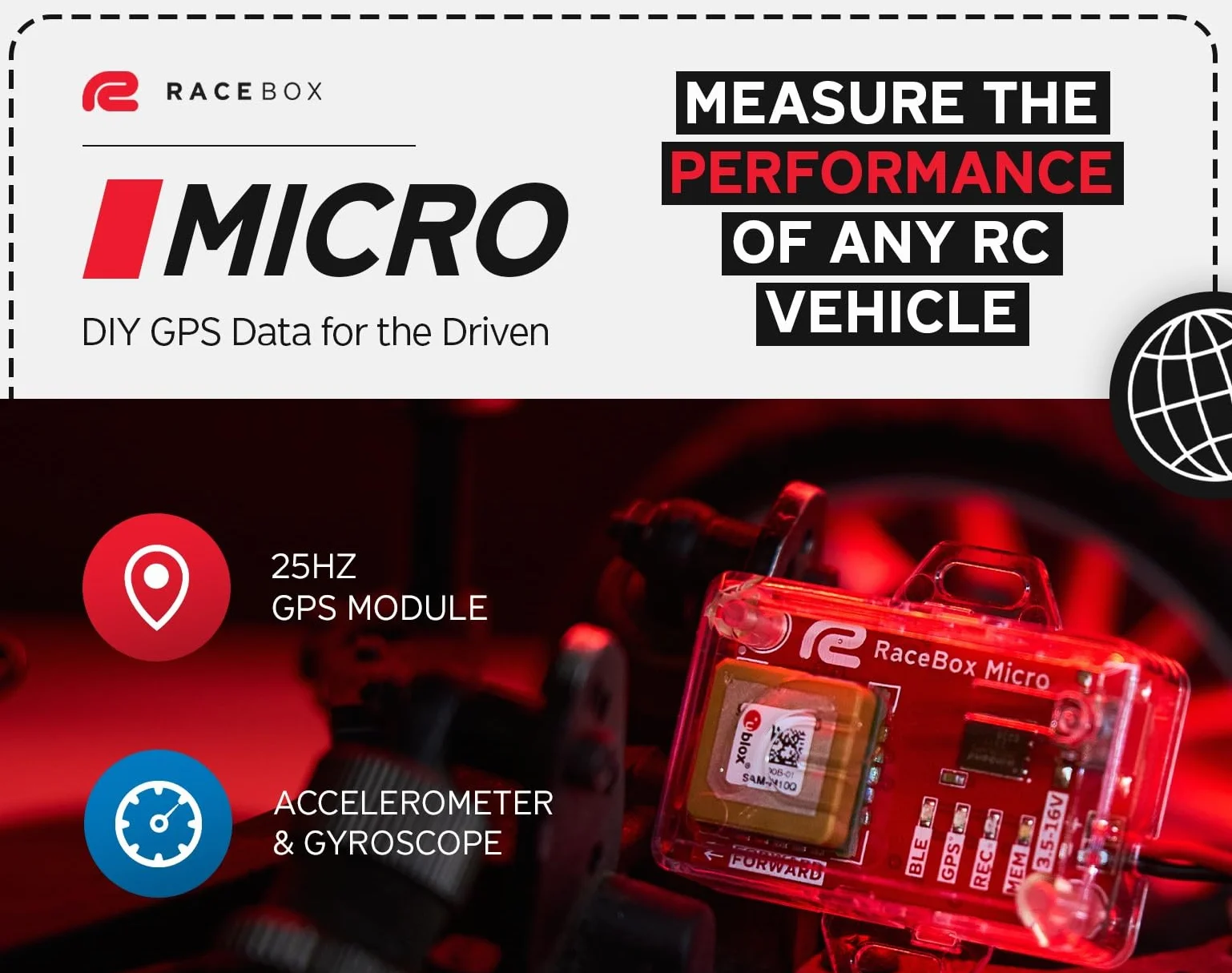 Micro – 25 Hz GPS Lap Timer Drag Meter 0 – 100 moto auto RC