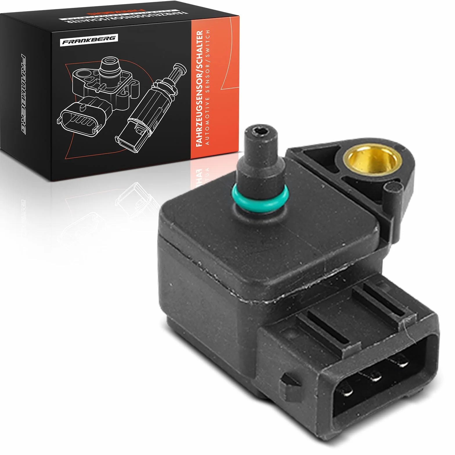 Frankberg Sensore di pressione del tubo di aspirazione Compatibile con Serie 1 E87 118d 120d 2.0L 2004-2011 Serie 3 E46 318d 330d 330xd 2.0L 3.0L 2001-2005 Serie 3 E90 2.0L 2004-2011 3148000052
