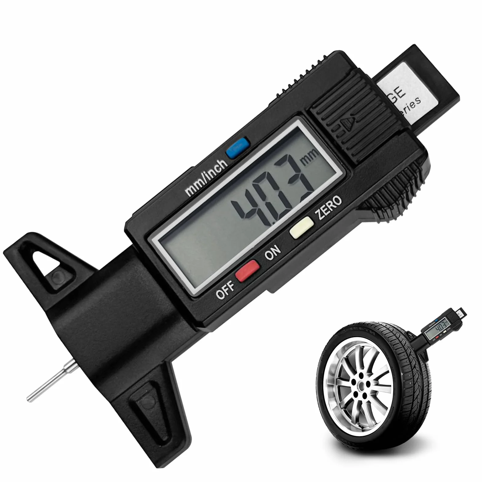 Gvolatee Misuratore Battistrada Pneumatici Digitale con LCD Display, Profondimetro per Auto Furgoni Camion Moto