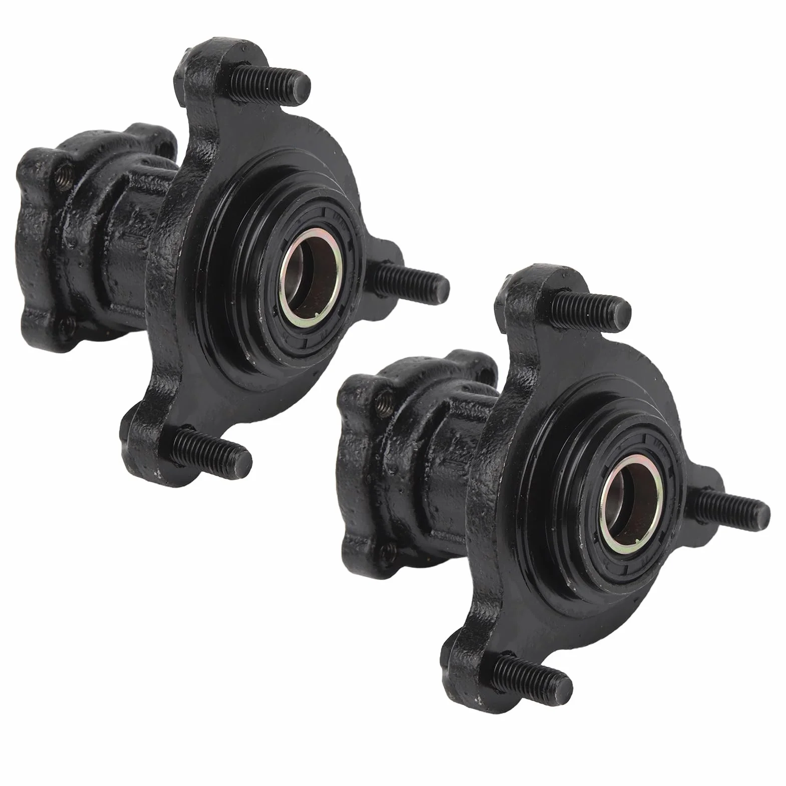 2 Pezzi Mozzi Ruota Go Kart, Mozzo Ruota da 17 mm 20 mm con 3 Bulloni Cuscinetto,Cerchione Freno Anteriore per Bici ATV Quad Go Kart 110cc 125cc