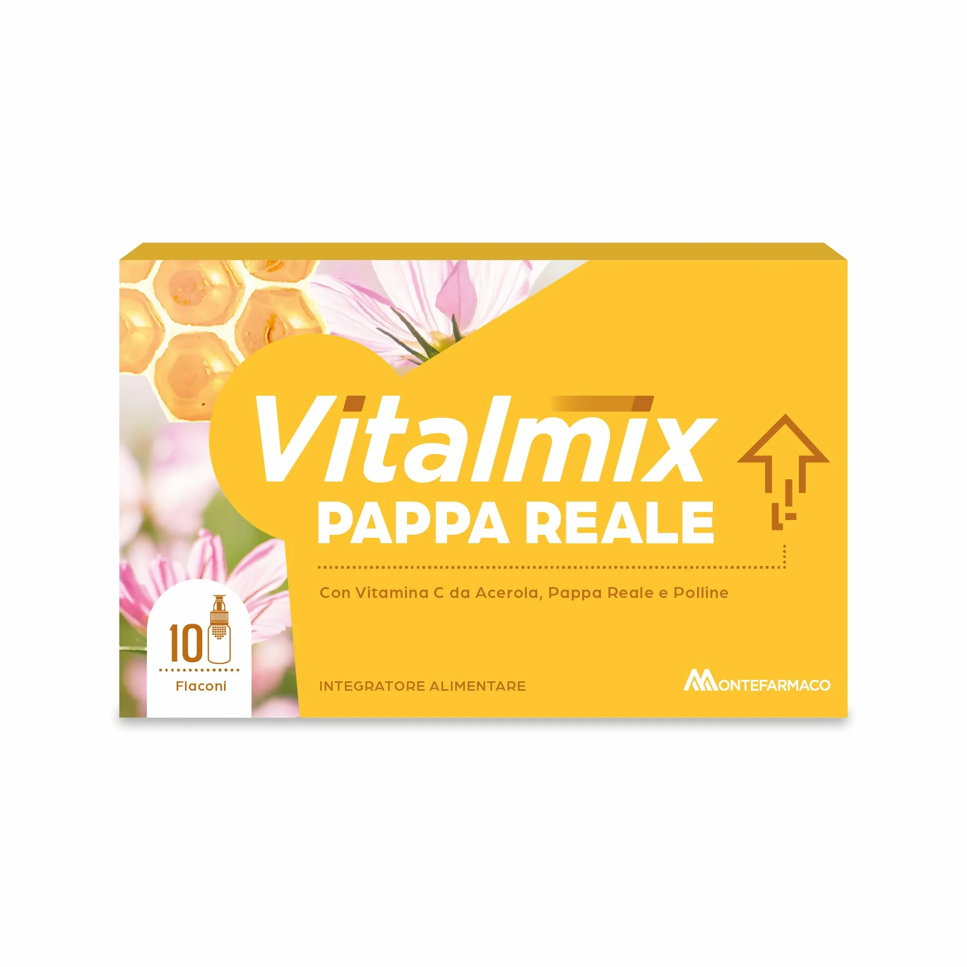 VITALMIX MONTEFARMACO Pappa Reale Integratore Alimentare Tonico Energizzante 10 Flaconcini Senza Lattosio Senza Glutine Gusto Miele