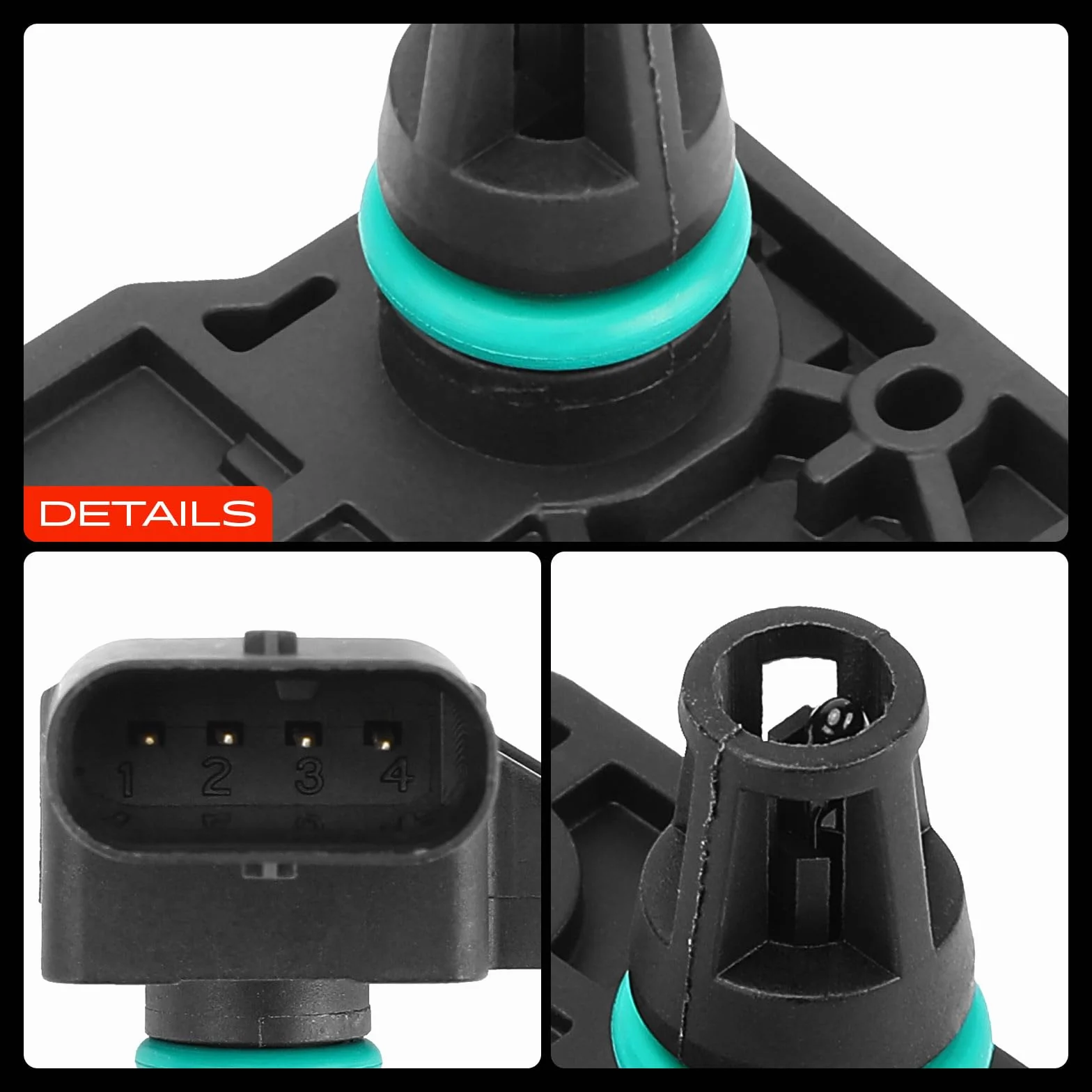 Frankberg Sensore di pressione del tubo di aspirazione 4-Poli Compatibile con C3 II SC C4 II NC C5 III RD M.i.n.i R56 207 WA WC 208 I CA CC 308 I 4A 4C 508 I 8D Replace# 13627599905
