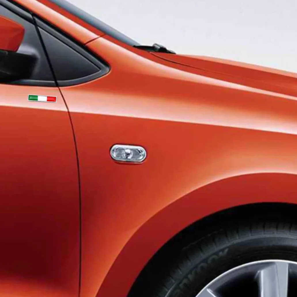 2 pezzi adesivi metallici della bandiera nazionale, adesivi di cartelli per auto, bandiera italiana per le decalcomanie per auto 3d emblema accessori per paraurti 3D