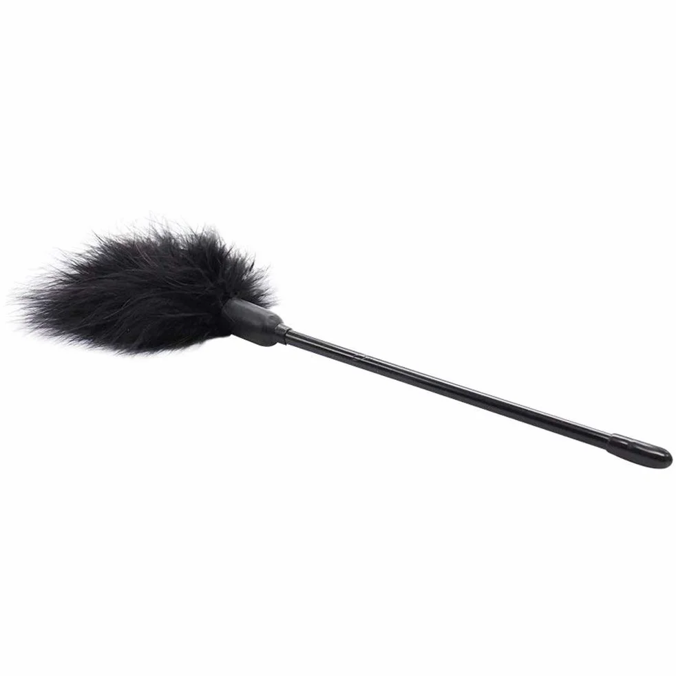 Piuma Sesso fatto di Piume Vere, BD SM Spolverino Erotico, Frusta Piume Erotica - Nero