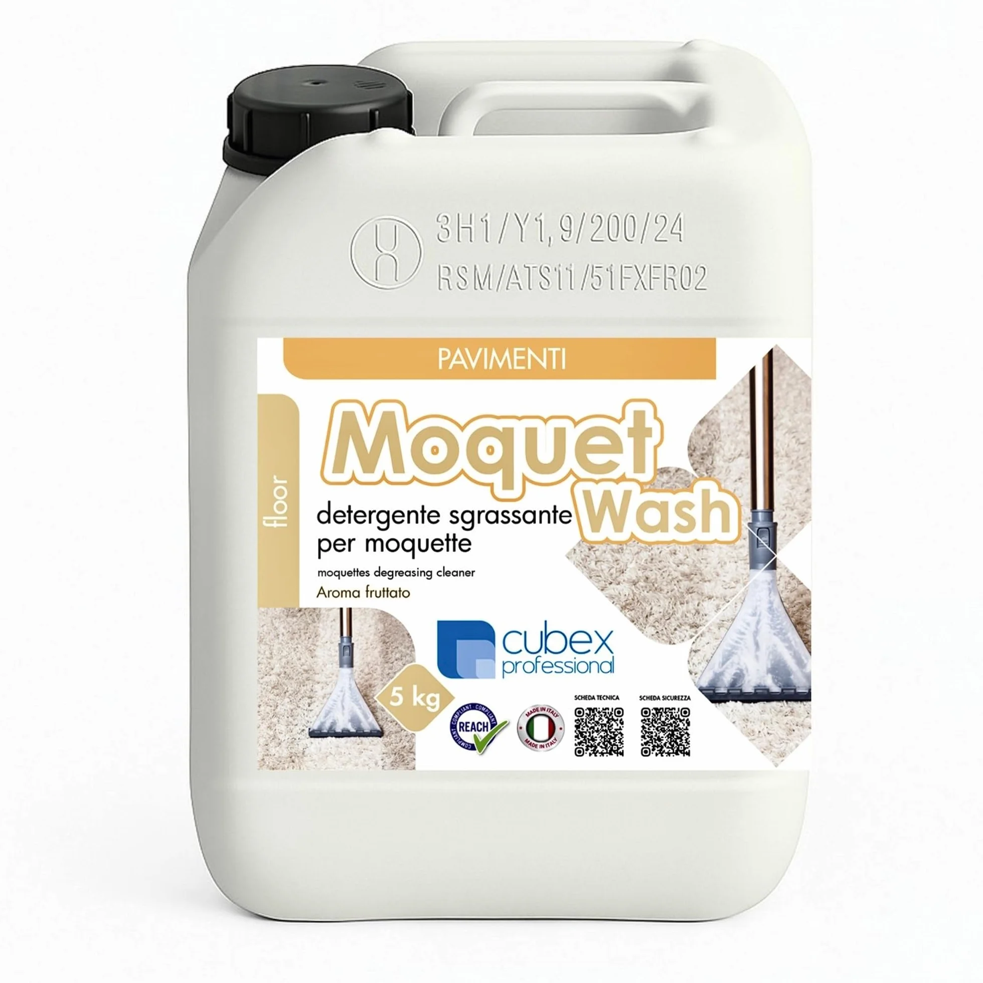 Cubex Professional Moquet Wash 5 LT Detergente Per Moquette Tessuti Tappezzerie