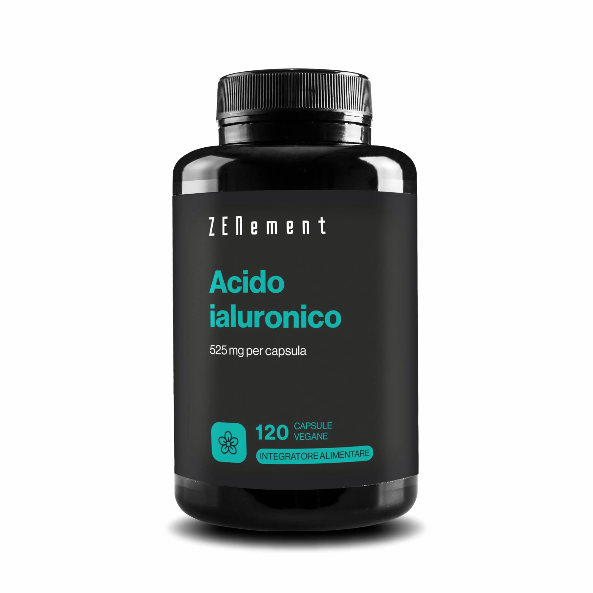 Acido Ialuronico Integratore 525mg 120 Capsule Alto Dosaggio 500-700 kDa Sodio Ialuronato