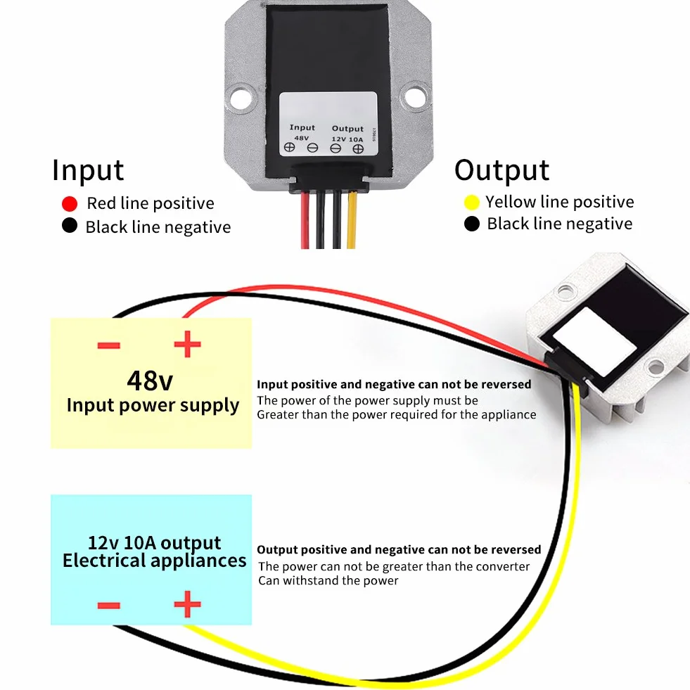 Convertitore DC-DC 48V a 12V Step-Down 10A 120W Alimentazione