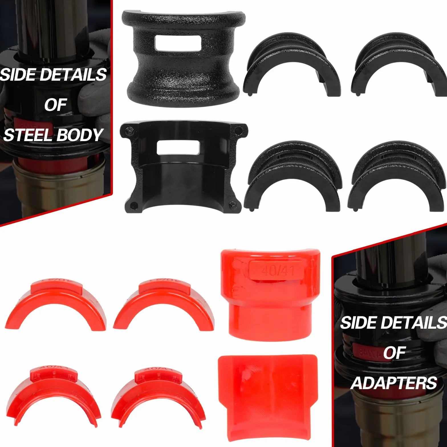 MOTO4U Kit guarnizioni forcella moto universali adattatori regolabili 35-50 mm