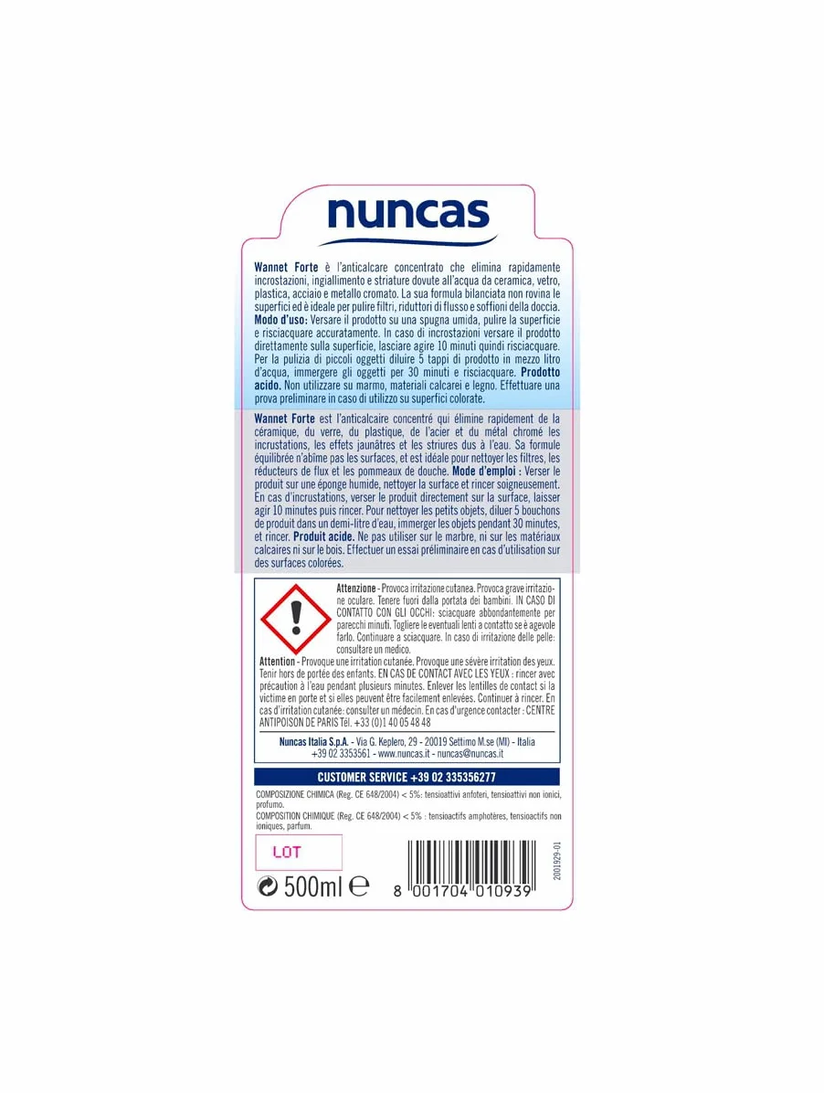 Nuncas Wannet Anticalcare Forte 500ml