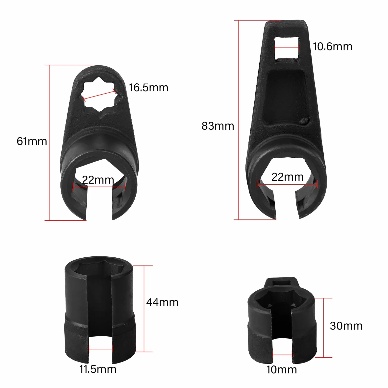 Zestaw 10 kluczy sond lambda 22mm 27-29mm 7/8 cali