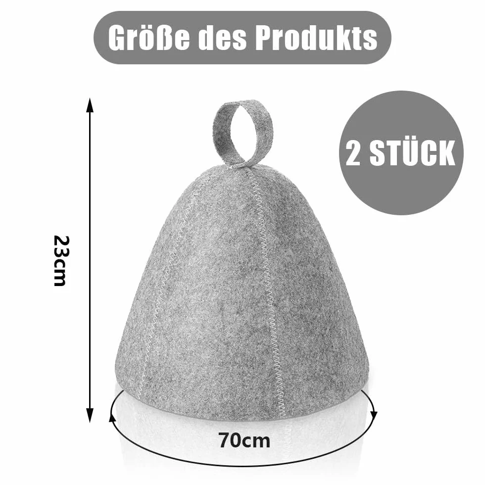 Cappelli da sauna in feltro morbido per uomo e donna grigio