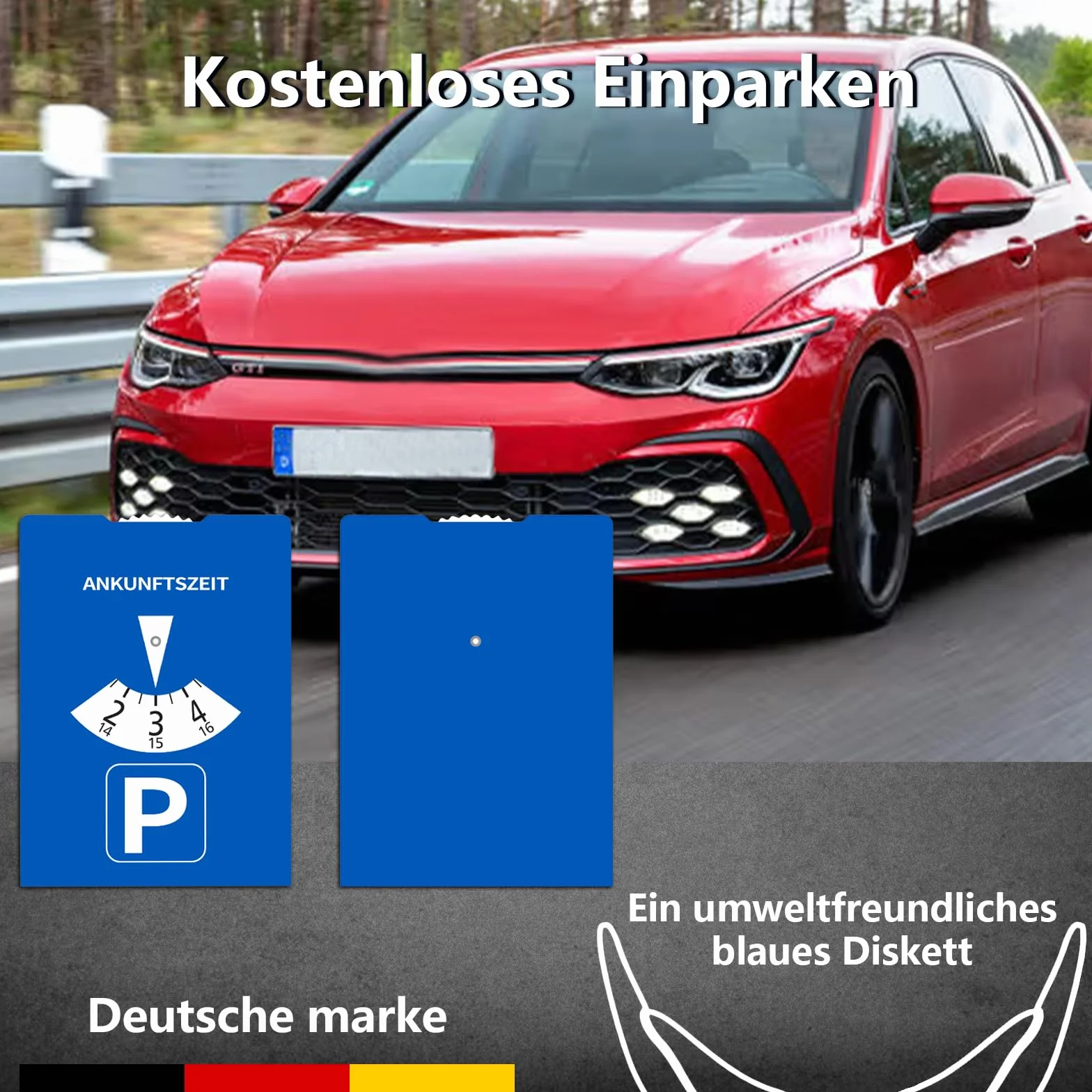 kinoco Parkscheibe aus Pappe StVO-konform 11x15 cm